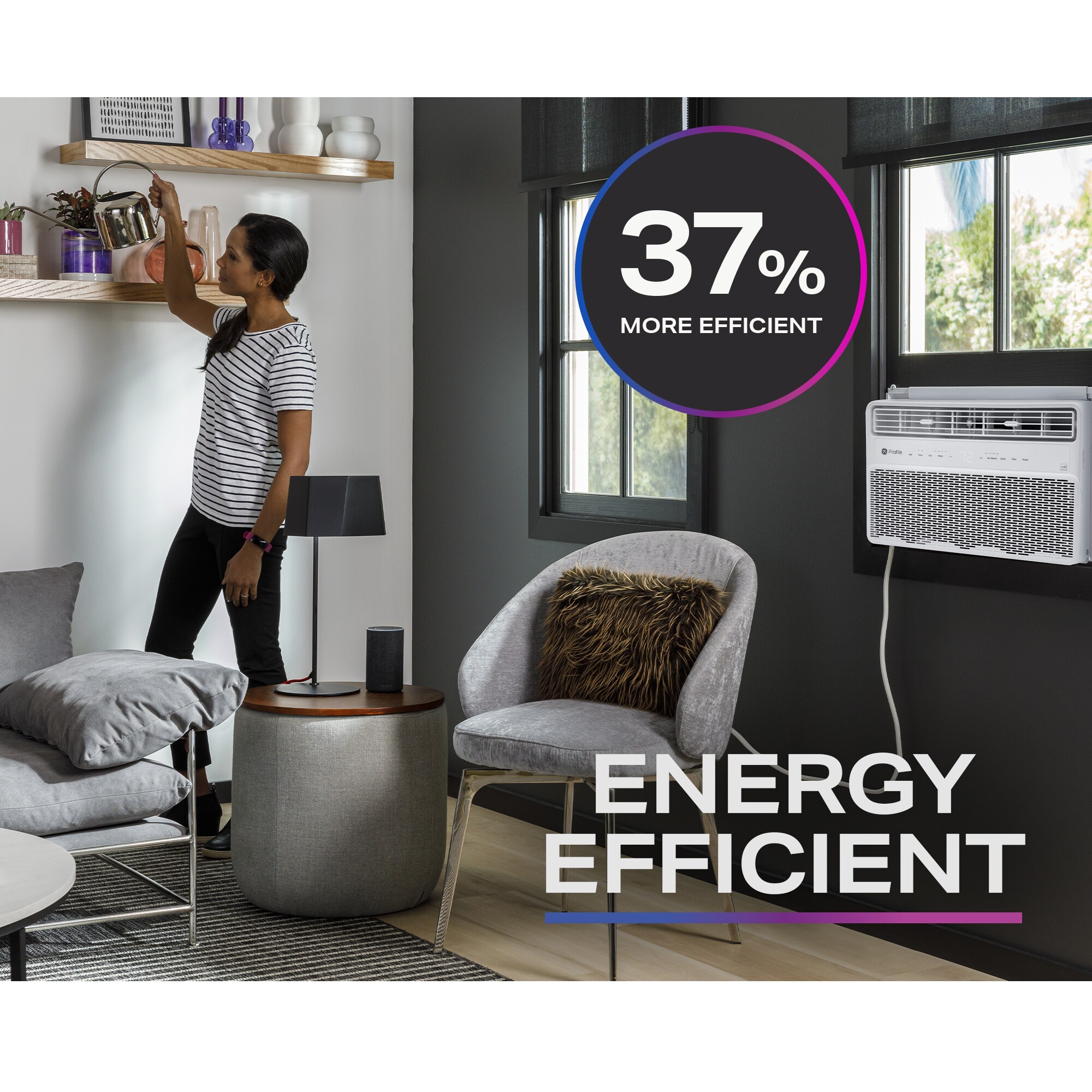 GE 350-sq ft Window Air Conditioner with Remote (115-Volt; 8000-BTU) ENERGY STAR Wi-Fi enabled
