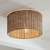 allen + roth Adara 1-Light 13.625-in Black Canopy with Natural Rattan ...