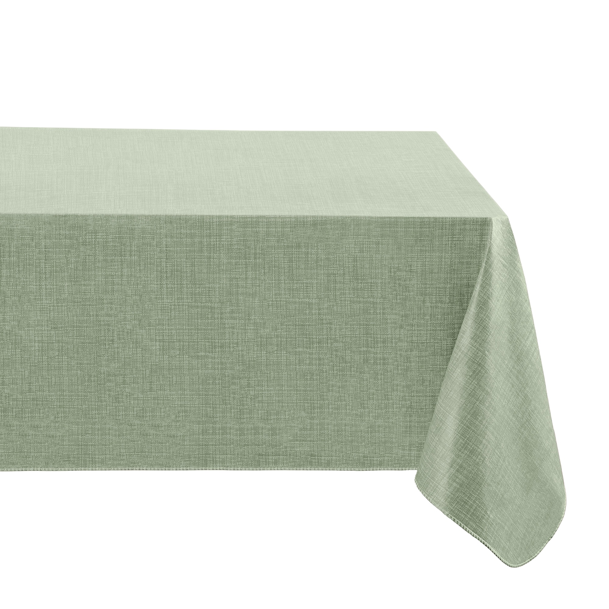 Elrene Home Fashions 194590057787 Monterey Linen Texture Vinyl 52"x70" Indoor/Outdoor Sage Table Cover for 5-ft rectangle
