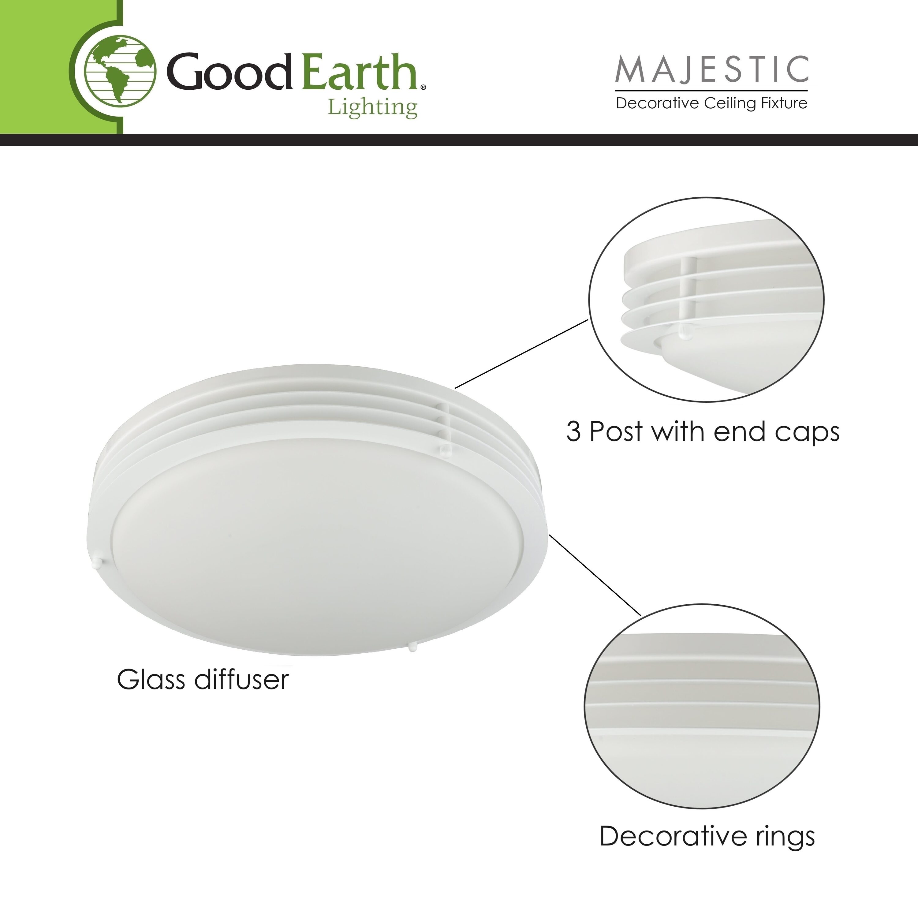 Good Earth Lighting FL1242-WHG-11LF1-G flushmounts - View #7
