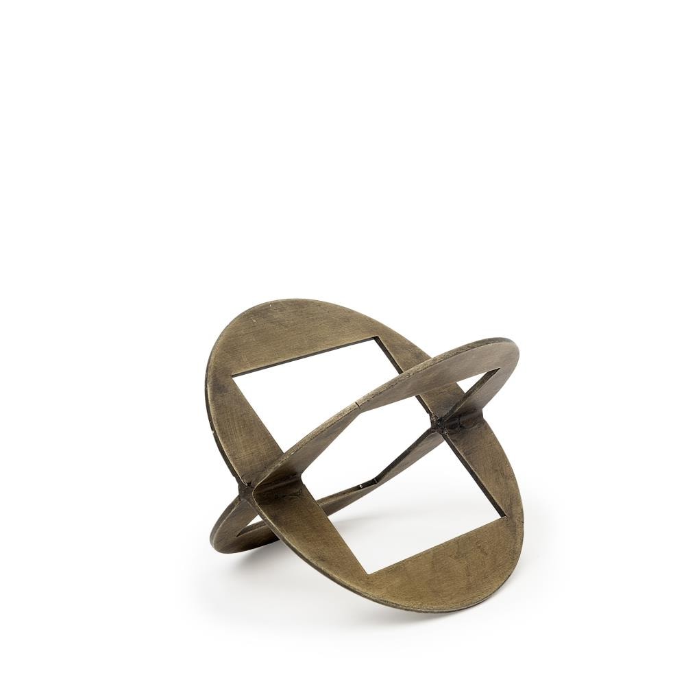Antiqued Gold Geometric Metal Decorative Object