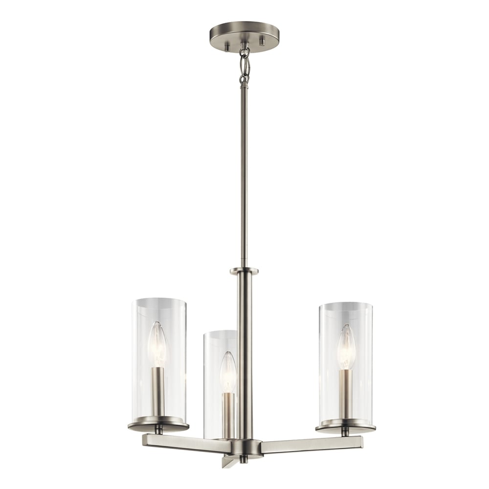 Kichler Crosby 3-Light Brushed Nickel Modern/Contemporary Led; Dry ...