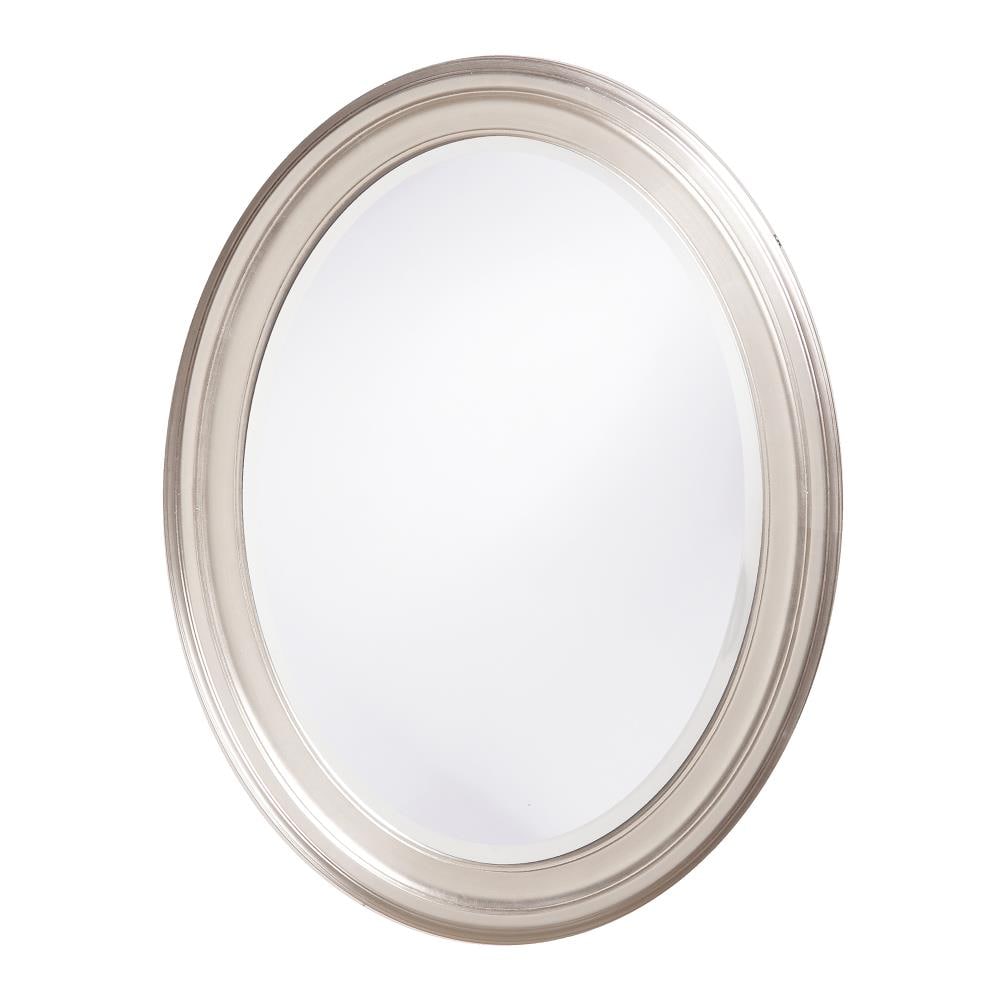 The Howard Elliott Collection George 25-in W x 33-in H Oval Silver Leaf Framed  Wall Mirror in the Mirrors department at