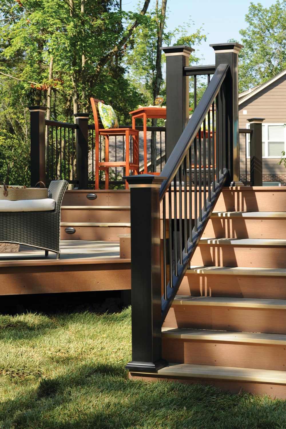 Timbertech Classic Composite 10 Ft X 3 In X 3 Ft Black Composite Deck Rail Kit In The Deck 4748