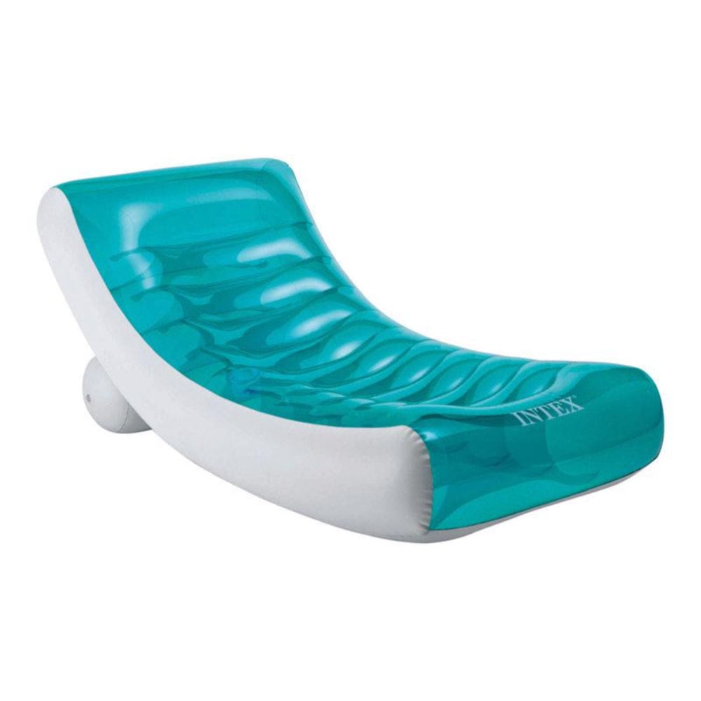 Intex -  Splash Lounge Inflatable Pool Float 75 x 39 in Teal White with Backrest Cup Holder and H...