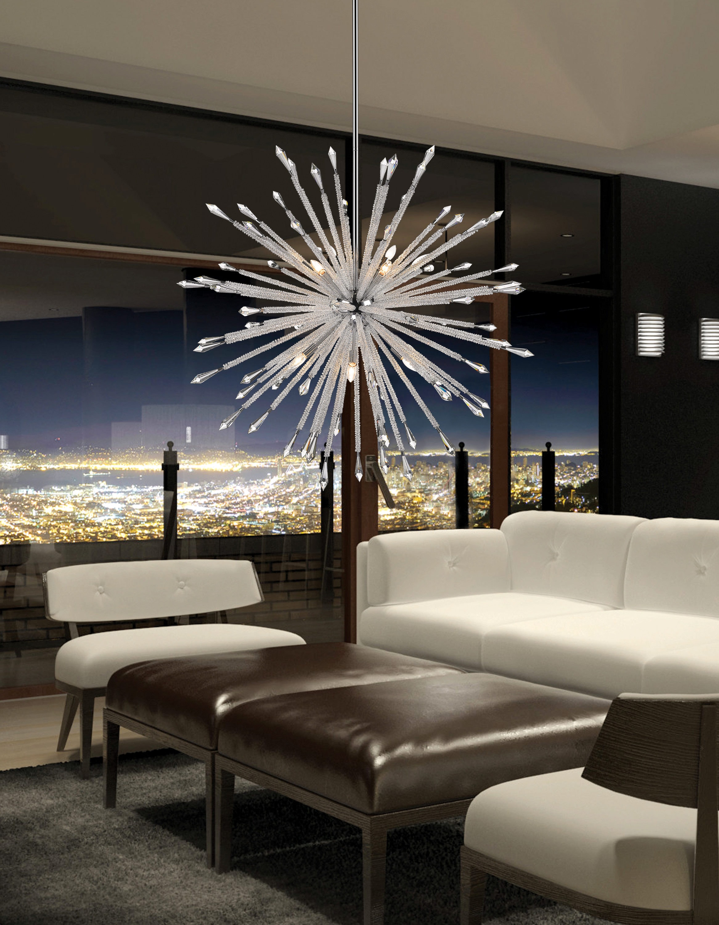 Chrome Crystal 12-Light Spherical Chandelier