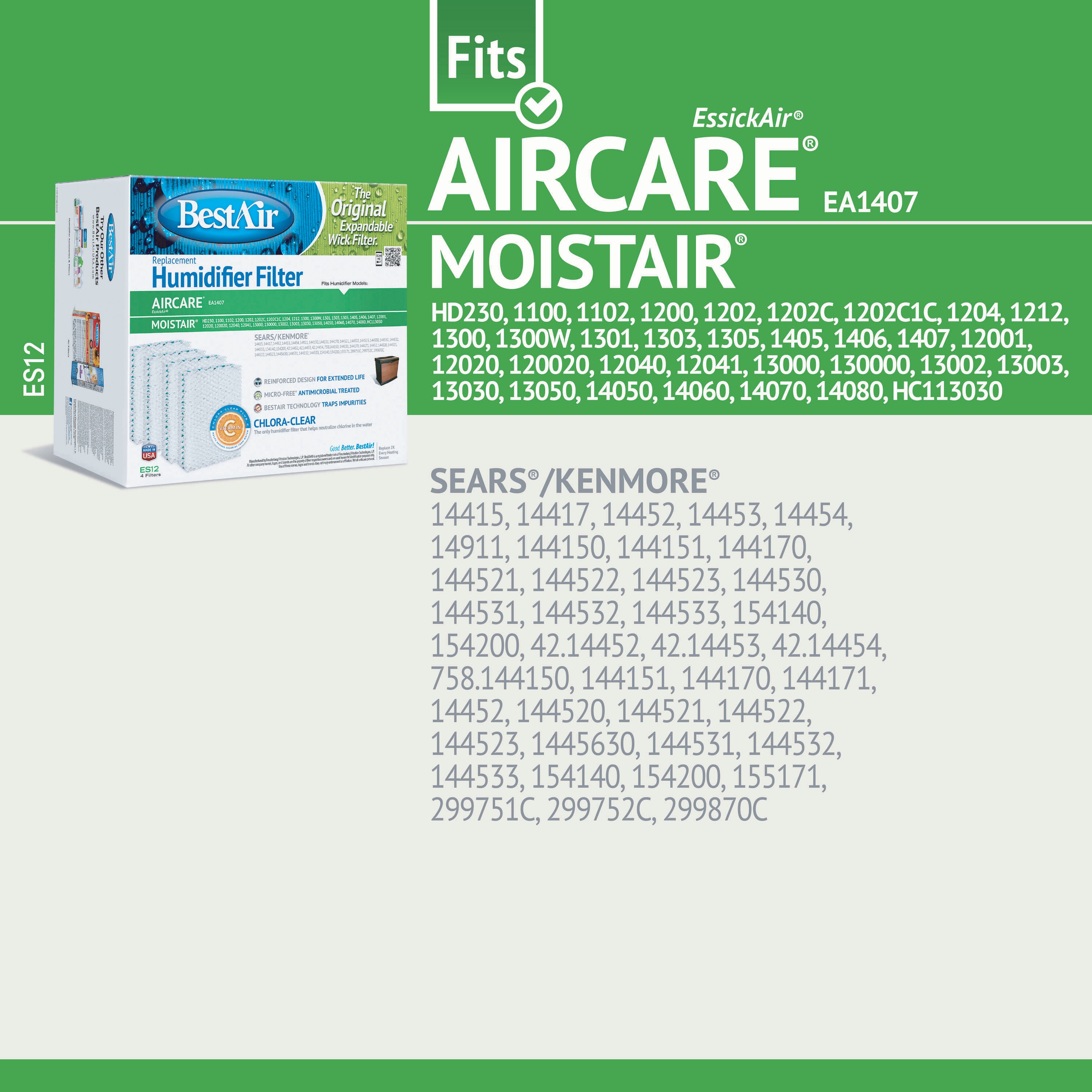 BestAir ES12-2 Humidifier-Replacement-Filters - View #3