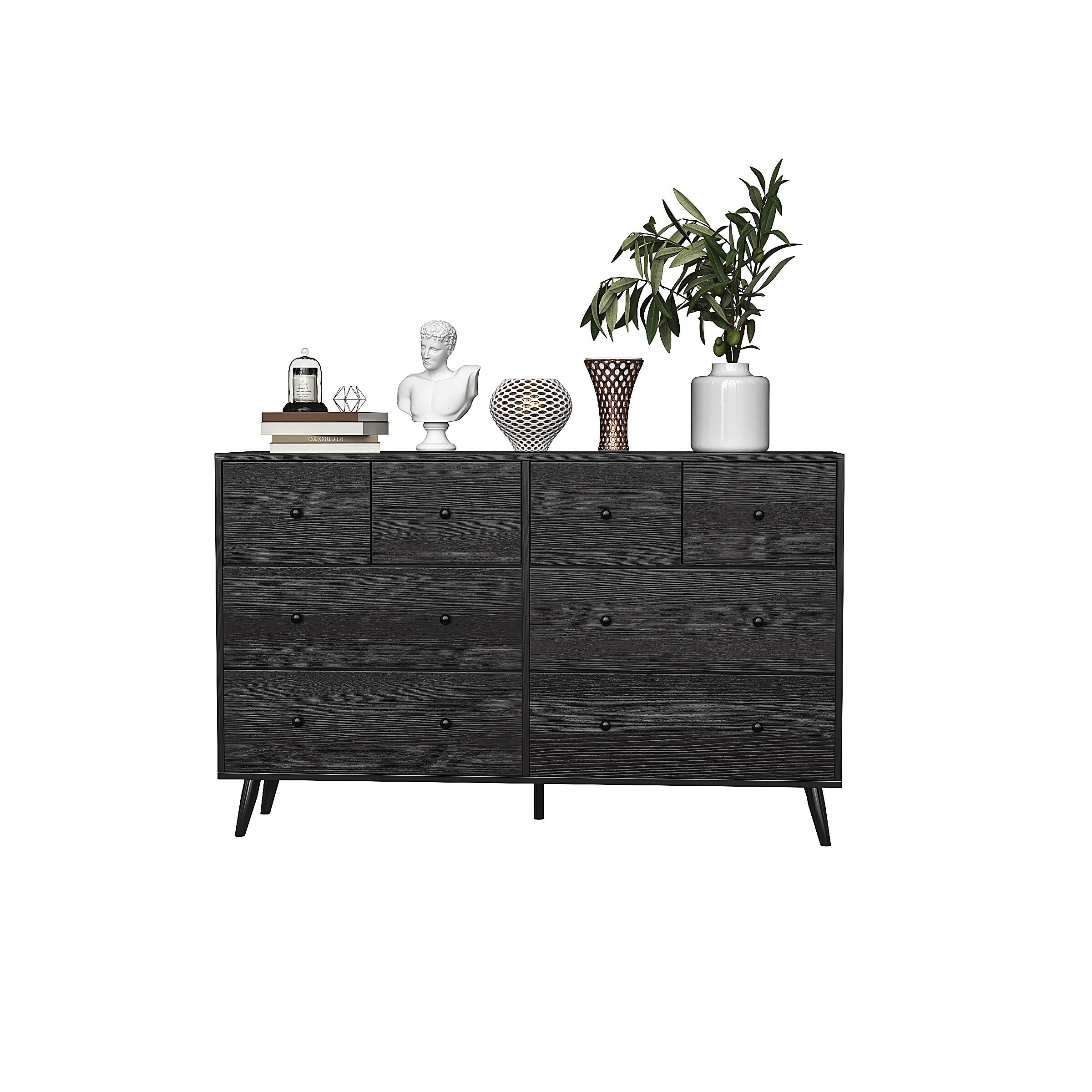 Winado LO1G52002376 Black 8 -Drawer Standard dresser