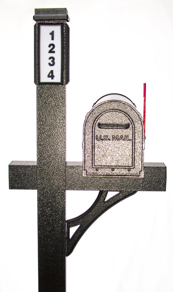 BrightLight Mailbox SPESNNNN Post Mount Silver Metal Large Mailbox with Post