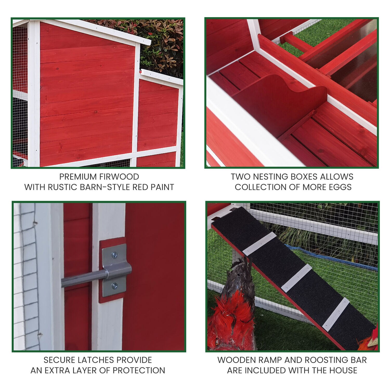 Hanover HANCC0105-RED Chicken-Coops-Rabbit-Hutches - View #3