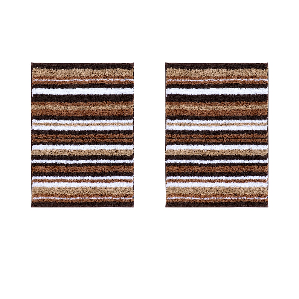 Griffie Collection 24 in. x 36 in. Brown Polyester Rectangle Bath Rug