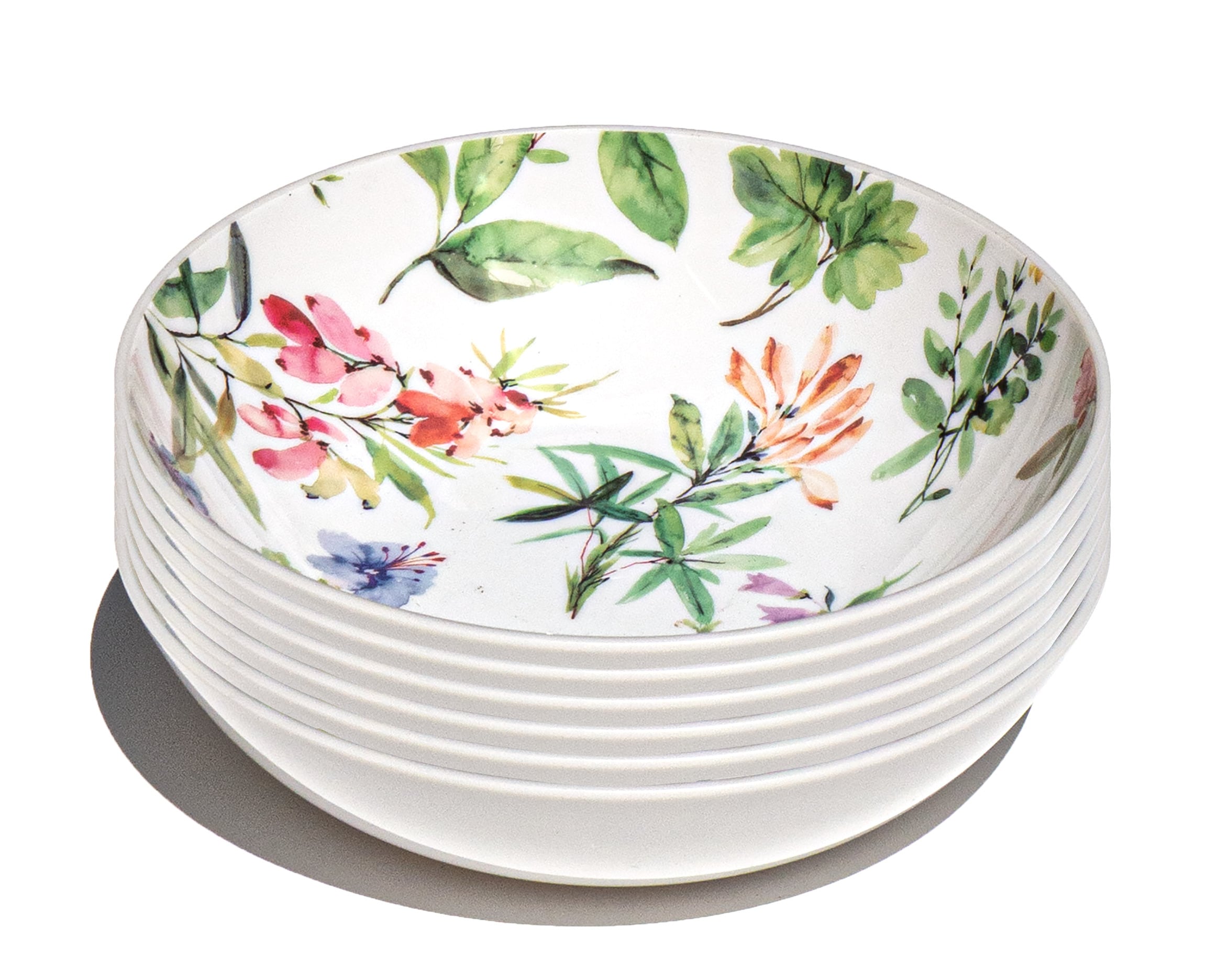 TarHong Craft Coupe Recycled PET Wildseed Flowers Bowl - White - 7.5in. - Set of 6