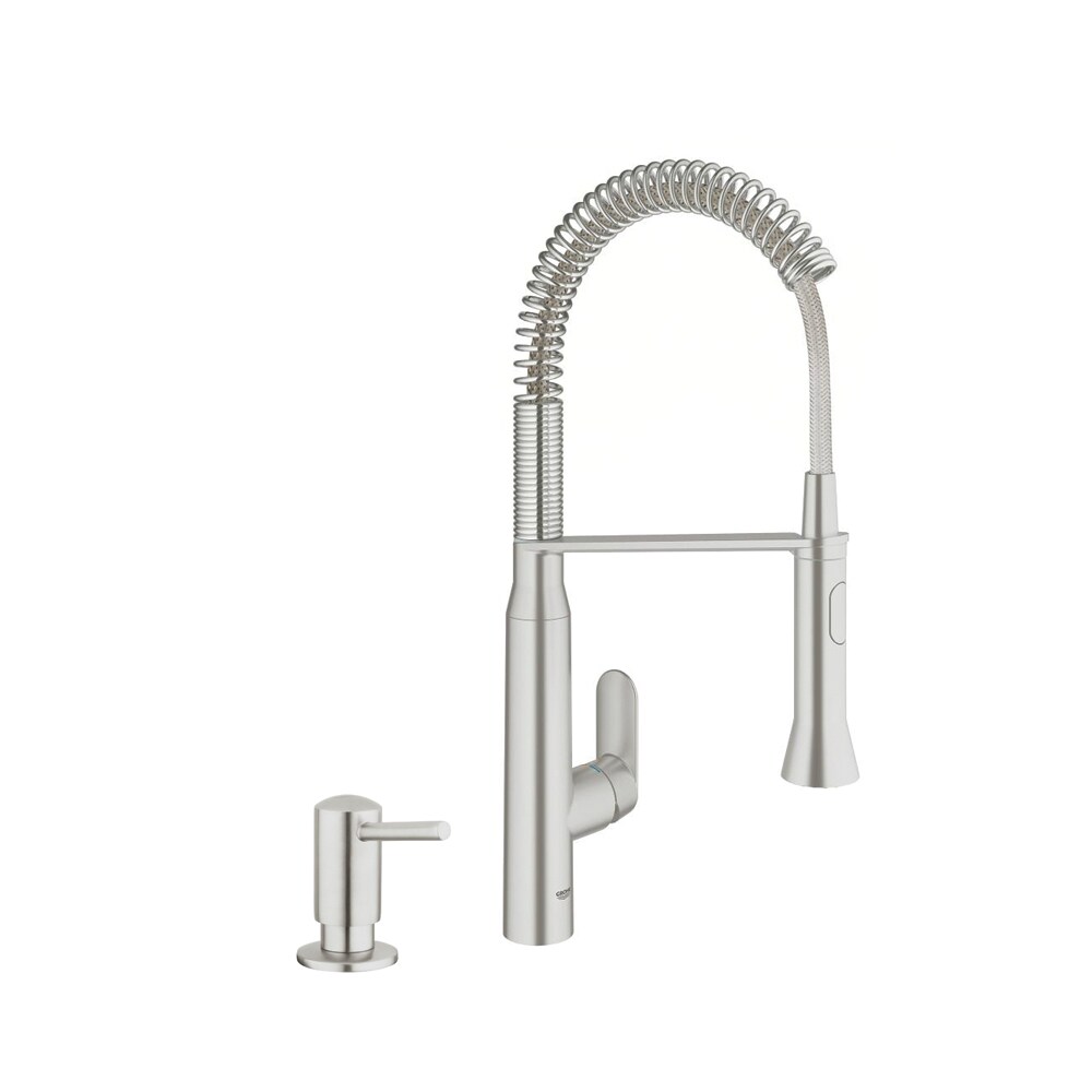 K7 Supersteel Single Handle Pull-down Kitchen Faucet with Soap Dispenser Included | - GROHE KKS-31380DC0