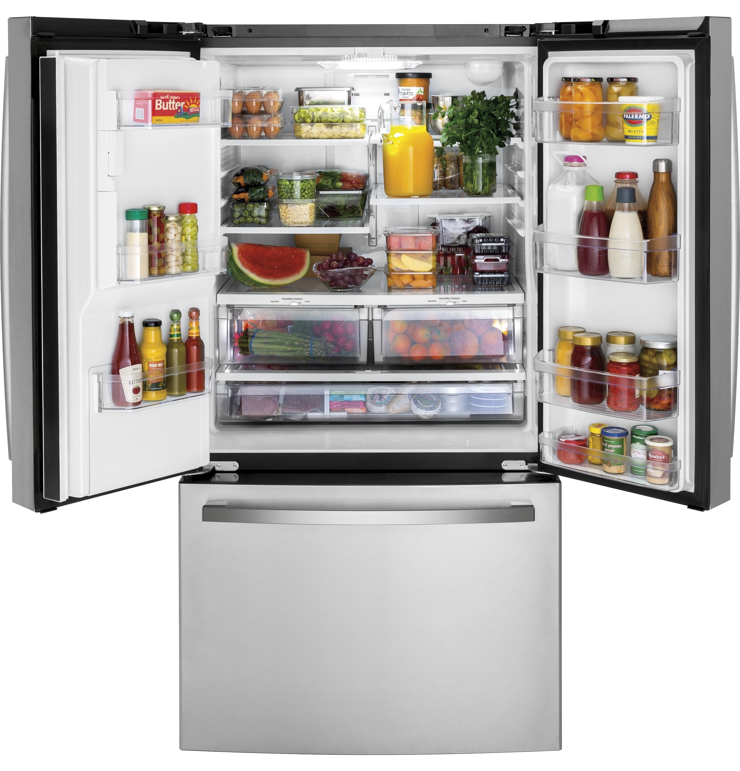 GE 23.7-cu ft French Door Refrigerator with Ice Maker (Stainless