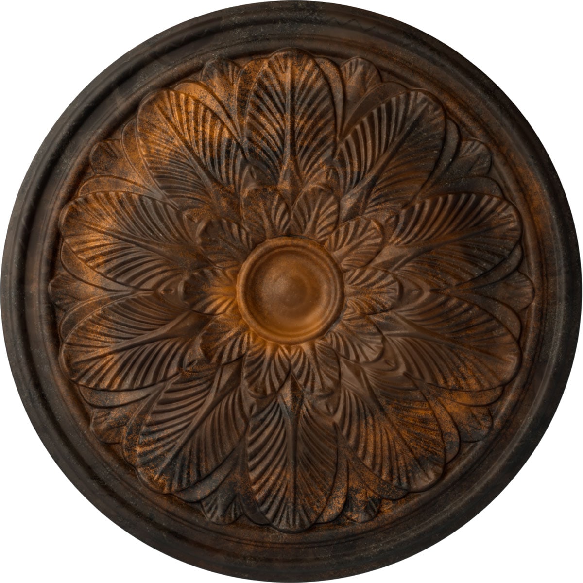 Ekena Millwork CM22BORUS Bordeaux 22.625-in W x 22.625-in L Painted Rust Polyurethane Whole Ceiling Medallion