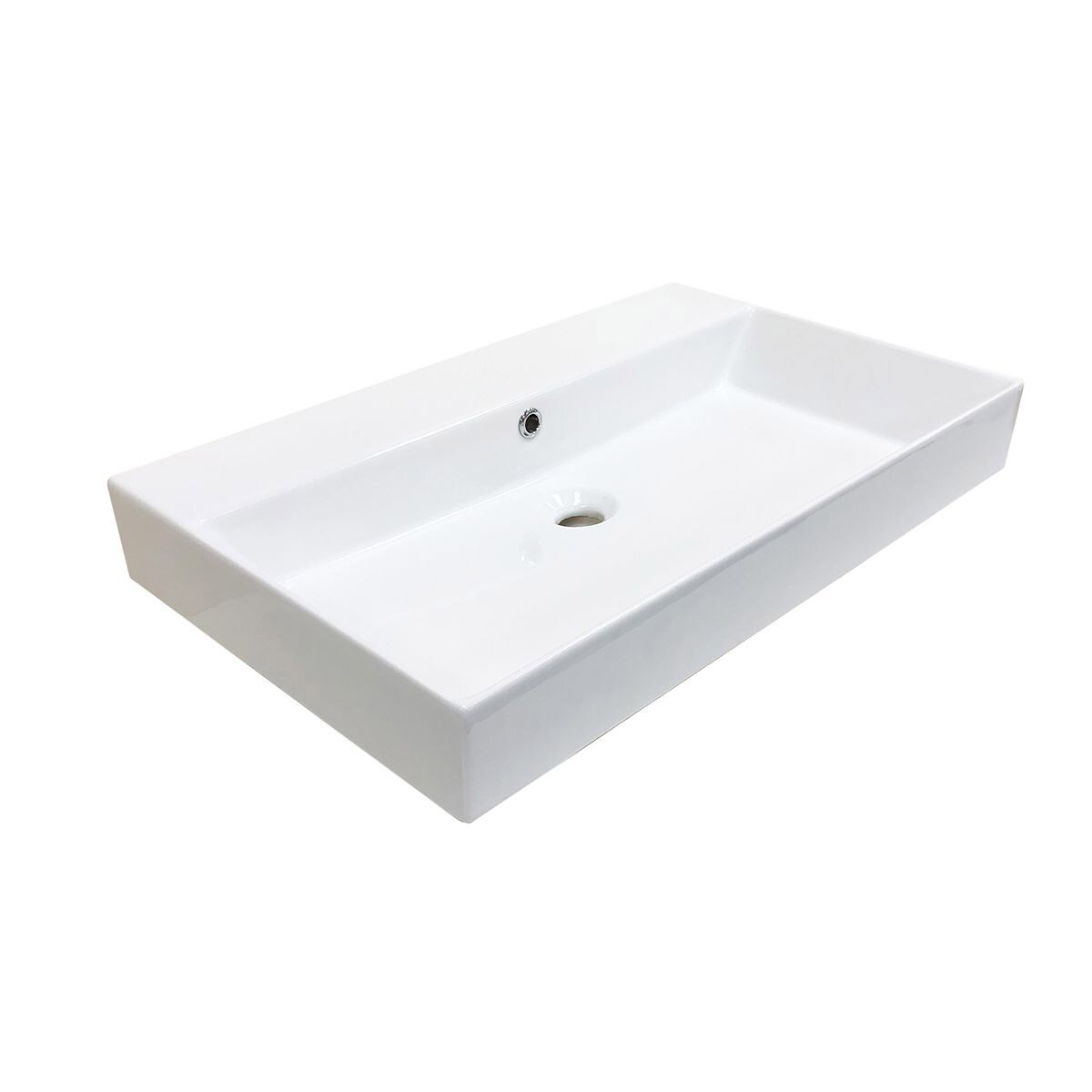 WS Bath Collections ENERGY 70.00 Energy Ceramic Wall-mount Rectangular Modern Ceramic White Bathroom Sink ( 27.6-in x 17.7-in )