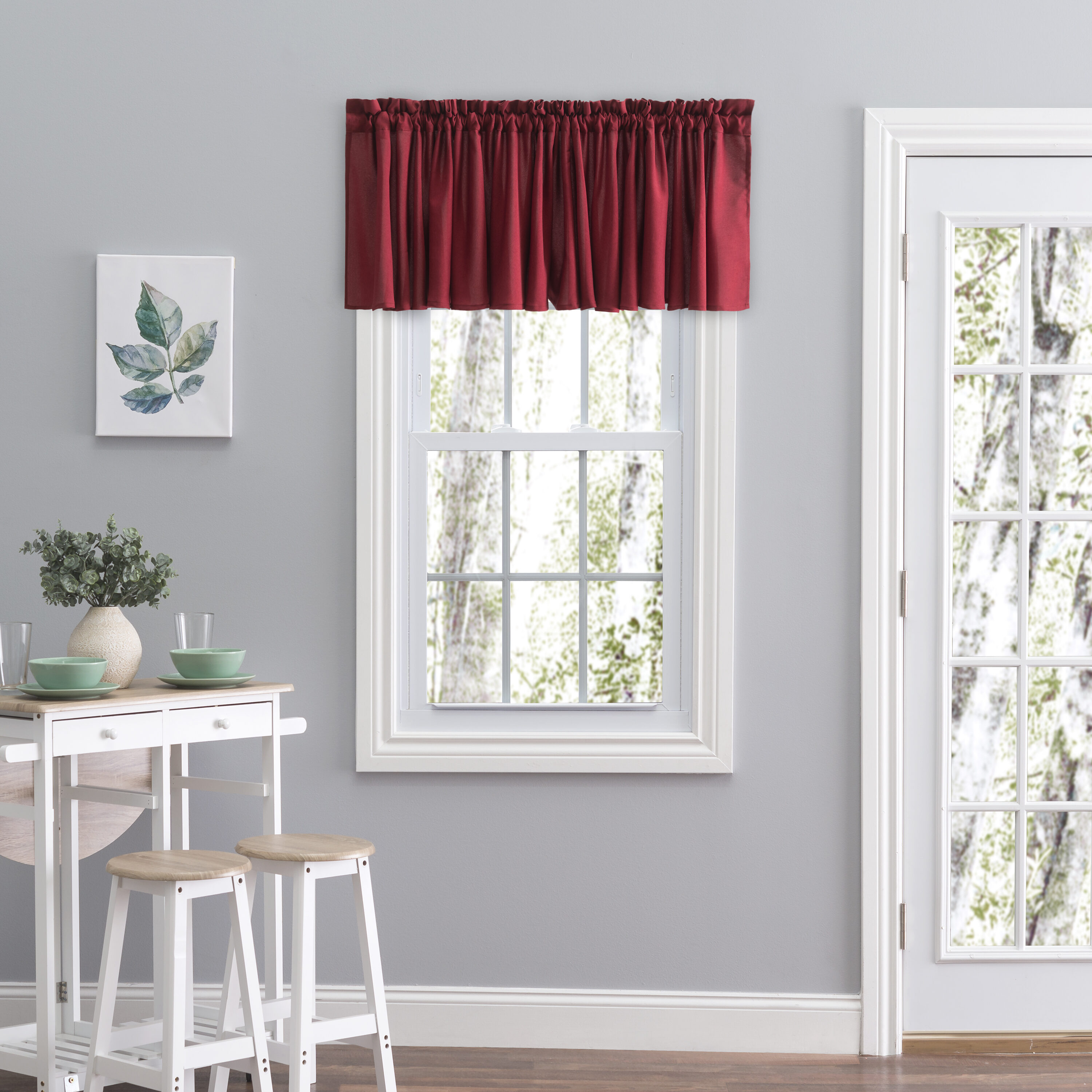 Ricardo Trading 03800-76-015-16 15-in Pomegranate Light filtering Rod pocket Single curtain panel