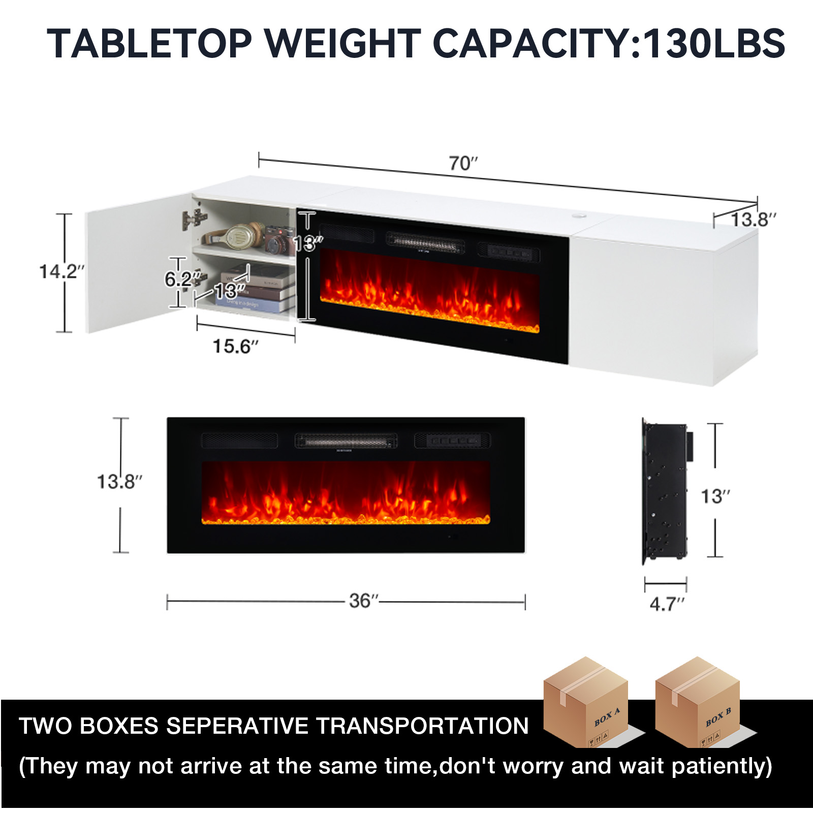 Bapipro TE05A70W Electric-Fireplaces - View #5
