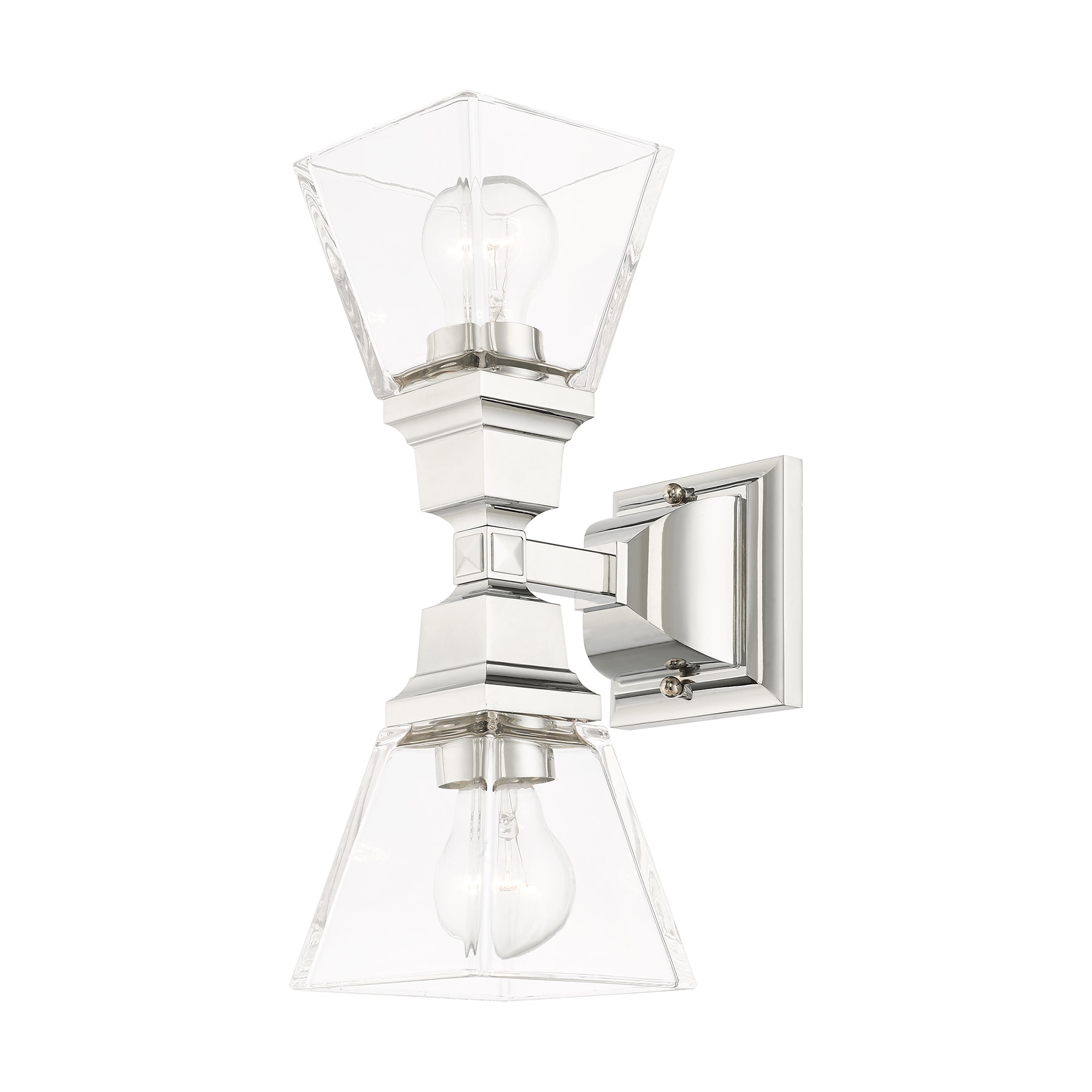 Polished Chrome Clear Glass 2-Light Wall Sconce