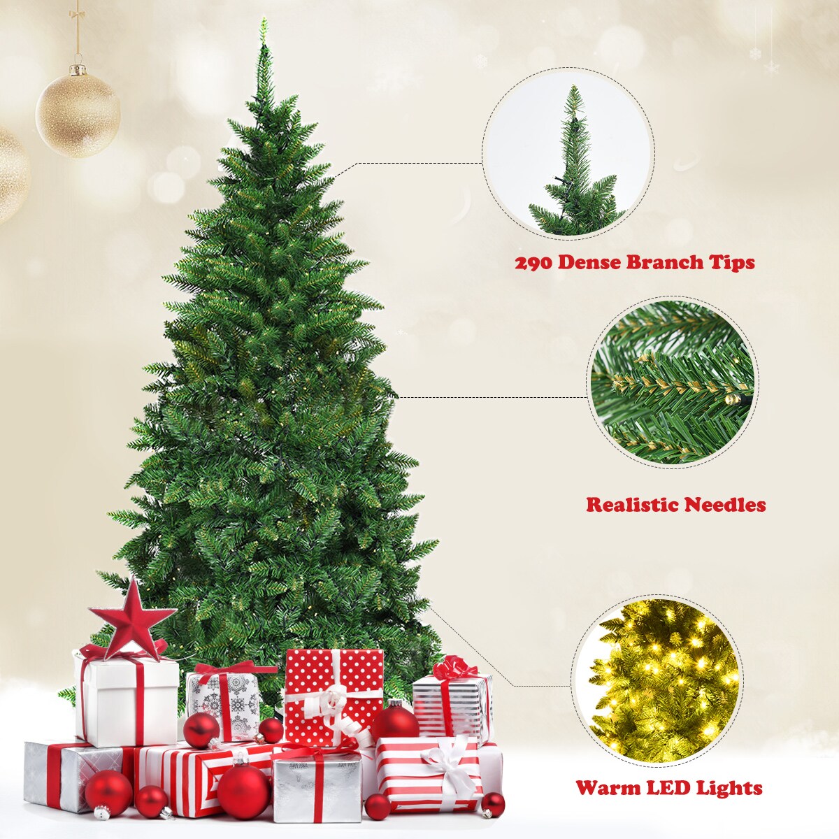 Goplus GYM03828 Artificial-Christmas-Trees - View #8