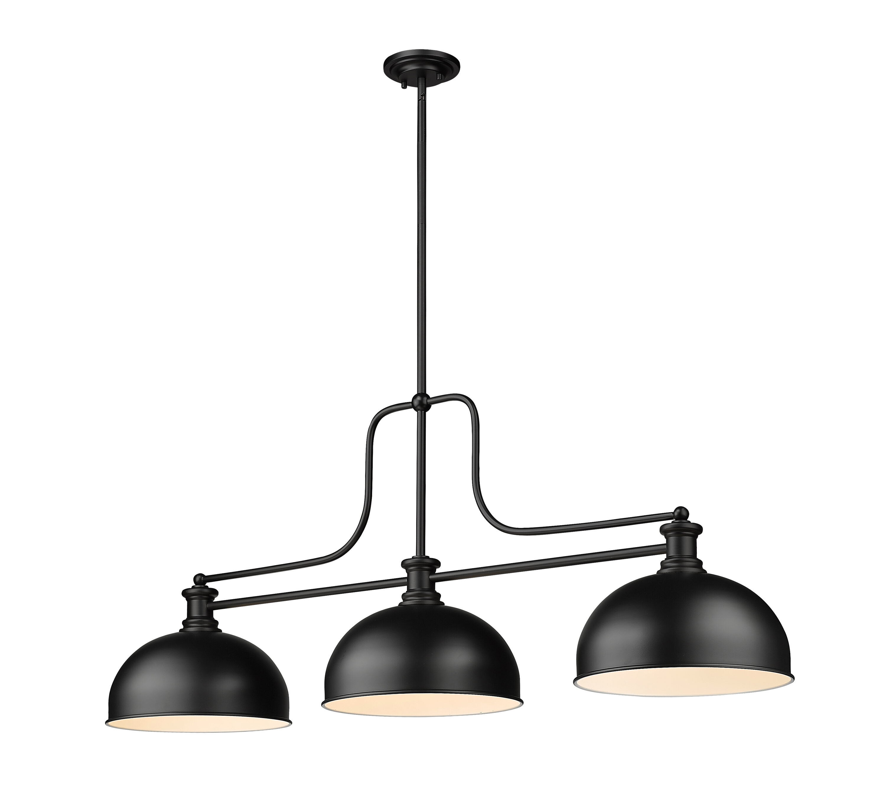 Z-Lite 725-3MB-D13MB Melange Matte Black Halogen Medium base (E-26) Pool Table Lighting