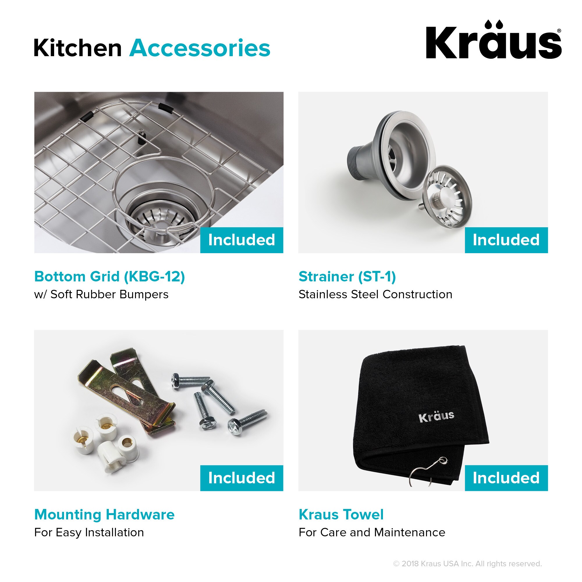 Kraus 23-Inch Satin Stainless Steel Undermount Single Bowl Kitchen Sink