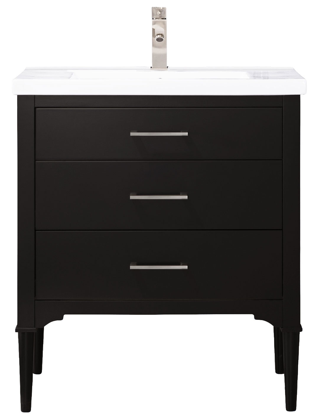 Design Element S01-30-ESP Mason 30-in Espresso Single Sink Bathroom Vanity with White Porcelain Top