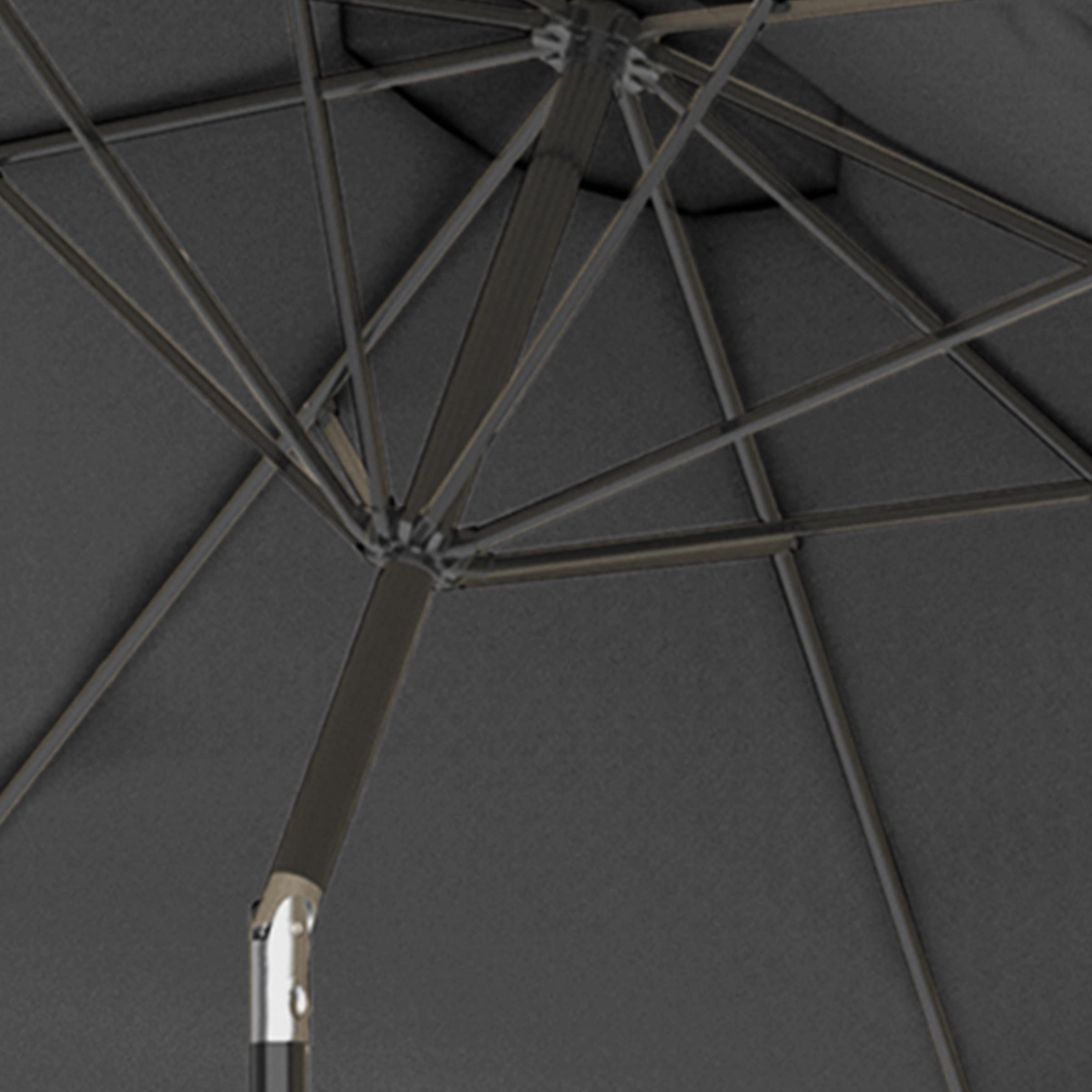 10-Foot Gray Steel Outdoor Patio Umbrella with Auto Tilt