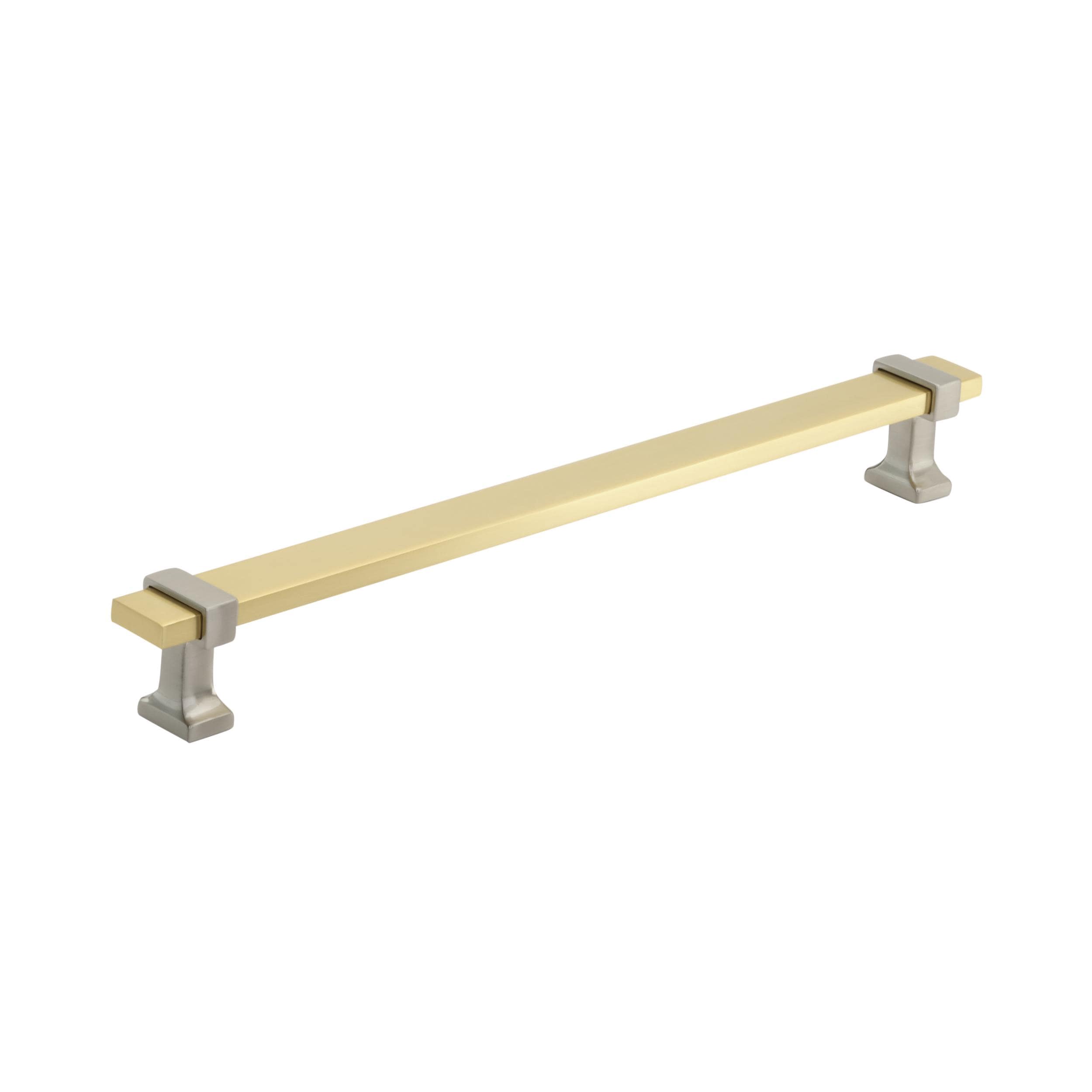 Amerock BP36684BGLG10 Overton 8-13/16-in , 224mm Center to Center Brushed Gold/Satin Nickel Cylindrical Bar
