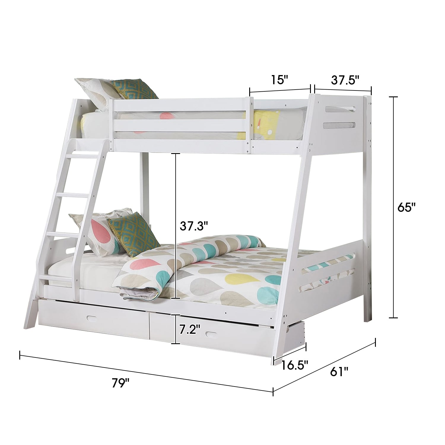 IHOMEadore MDFM-BK003WH Bunk-Beds - View #7