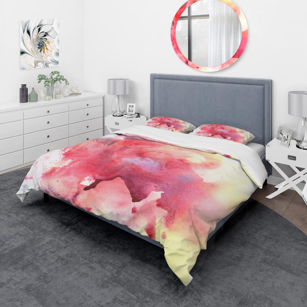 Designart BED19099-T 3-Piece Pink Twin Duvet Cover Set