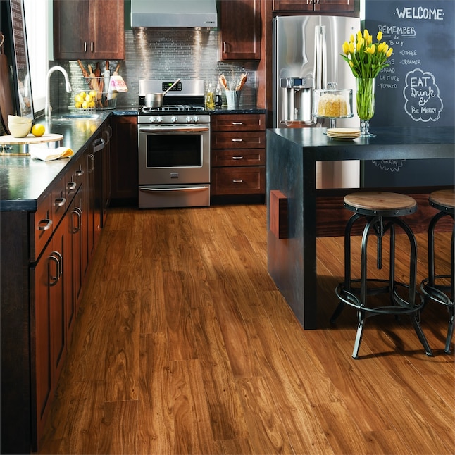Armstrong Flooring Luxe w/Rigid Core Gunstock 6-in Wide x 8-mm Thick Waterproof Interlocking Luxury Vinyl Plank Flooring (27.39-sq ft) Armstrong Flooring Luxe w/Rigid Core Gunstock 6-in Wide x 8-mm Thick Waterproof Interlocking Luxury Vinyl Plank Flooring (27.39-sq ft)