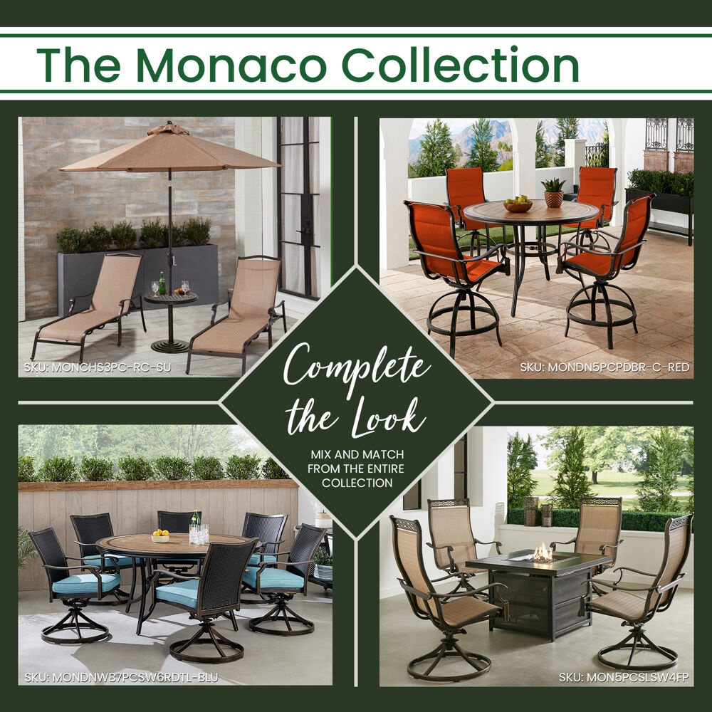 Hanover MONDN5PCPDBR-C-RED Patio-Dining-Sets - View #5