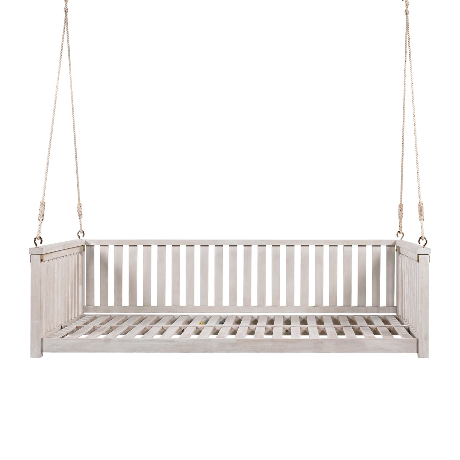SINOFURN 2 -person White Wood Outdoor Swing bed