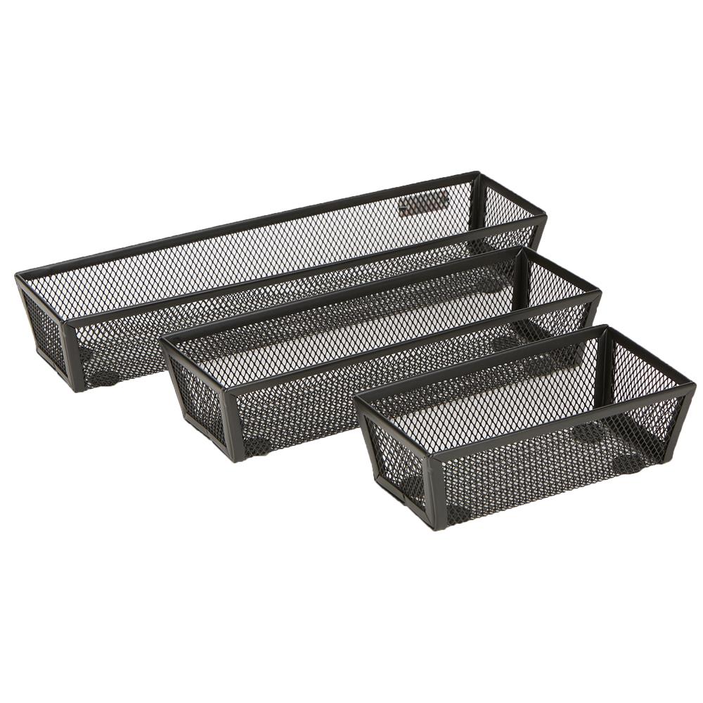 Mind Reader Mesh Mini 3 Tier Drawer Organizer - Black