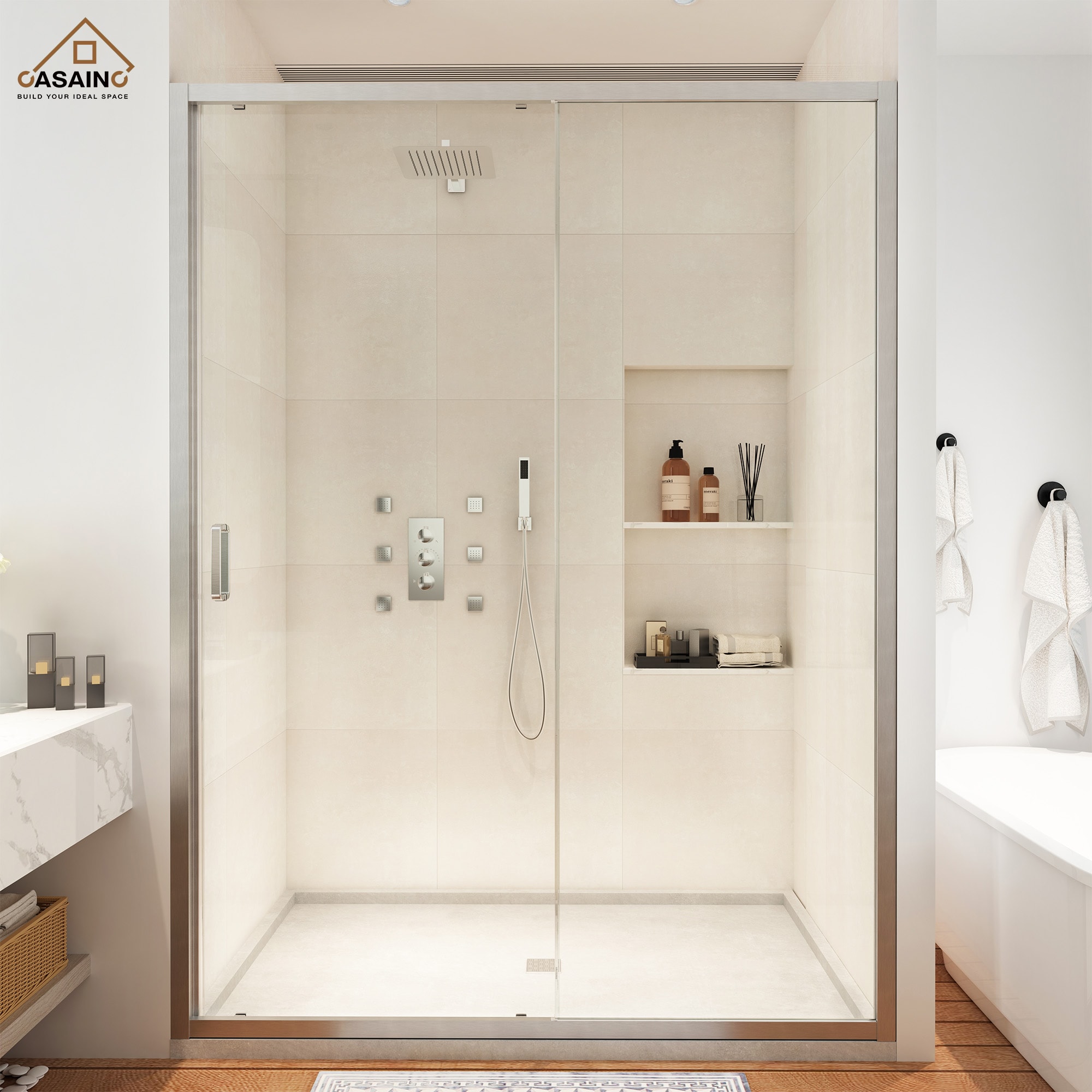 Waterproof Non-slip Shower Bathroom Mat Non-Toxic Tasteless TPE