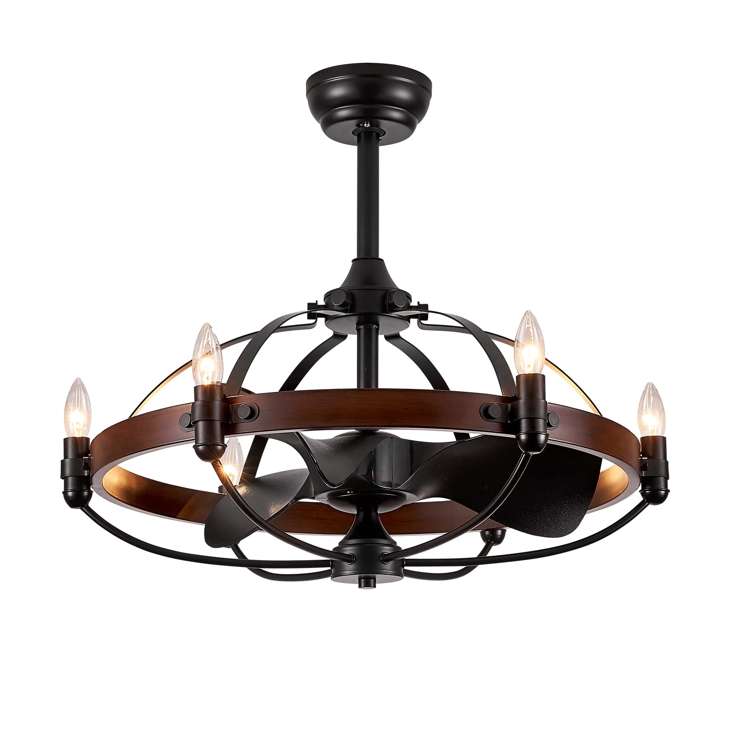 SILJOY FS6685-602 Flush mount Ceiling Fan with Light and Remote Control Include