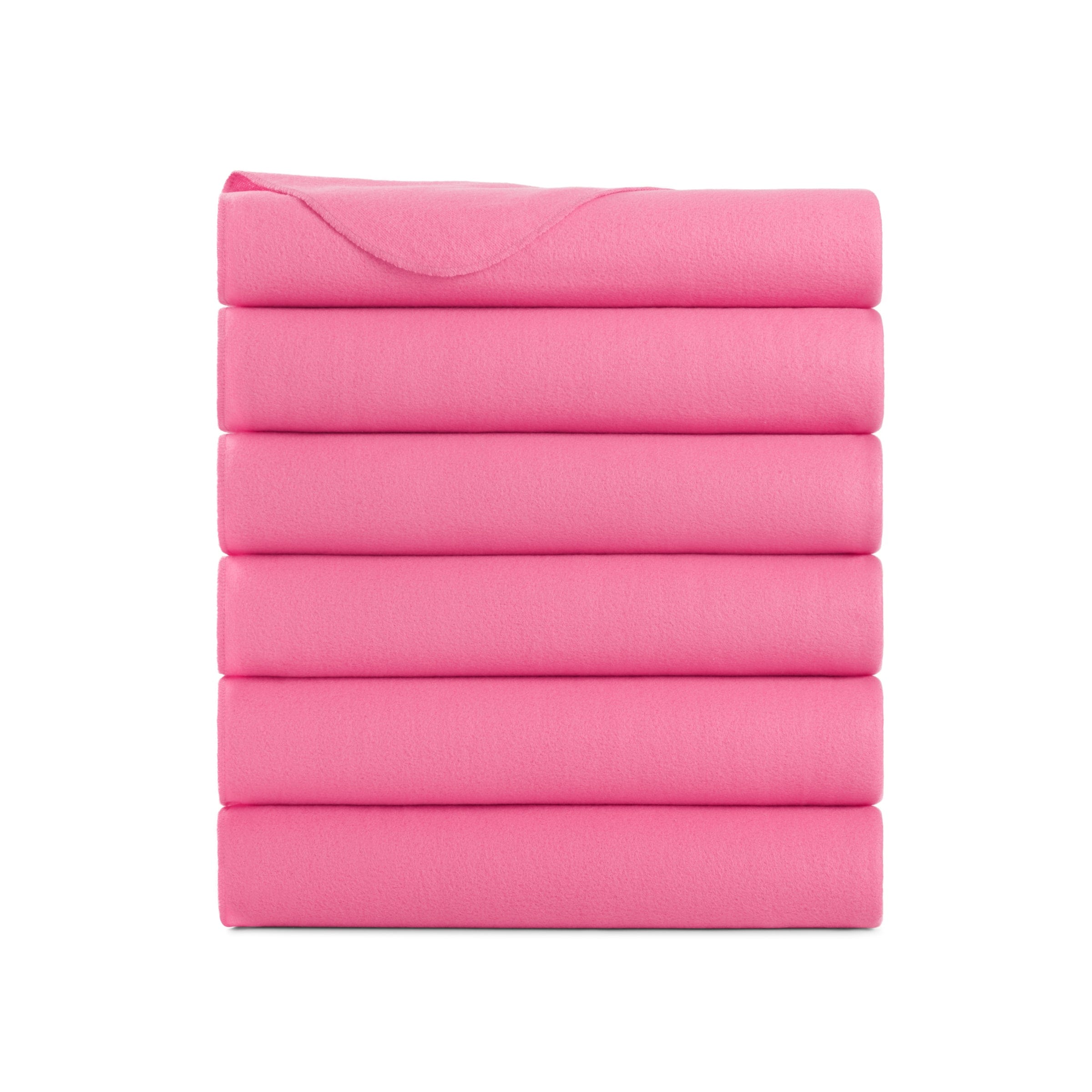 Arkwright Home Cozy Soft Polar Fleece Throw Blanket 50x60 Pink - Pack of 6