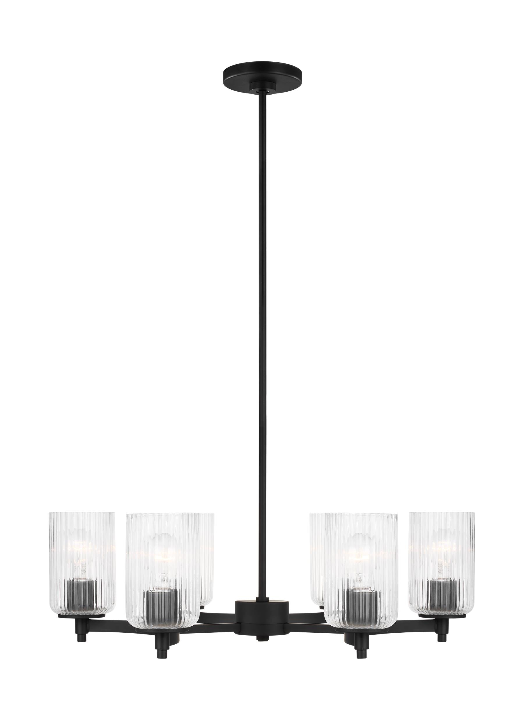 Generation Lighting 3000606-112 Beaumont 6 -Light Matte Black Transitional For Use in Dining Rooms, Foyers, Living Rooms Chandelier