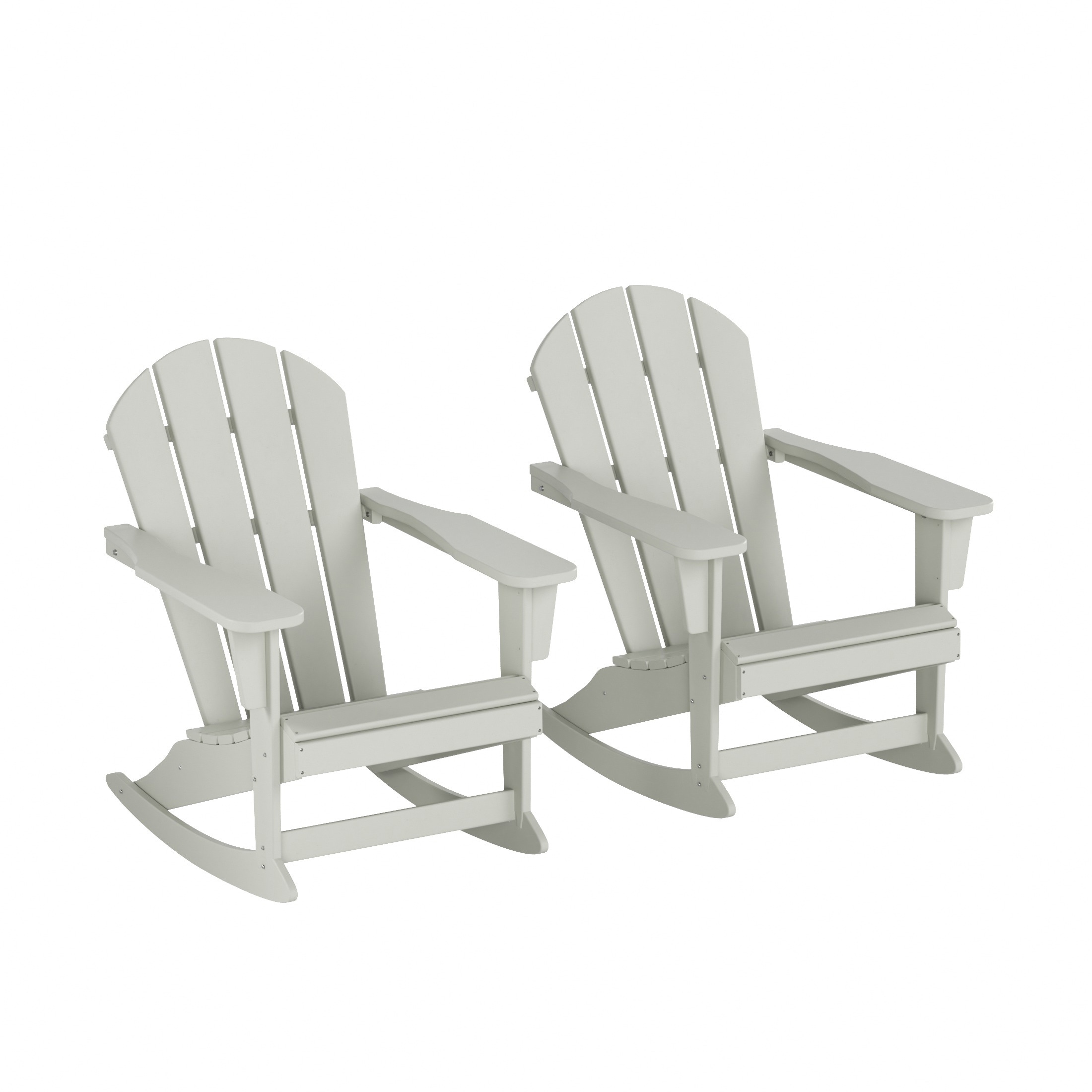 Westin Furniture 2001-RC-SD2 Laguna Set of 2 Sand HDPE Frame Rocking Chair with Slat Seat