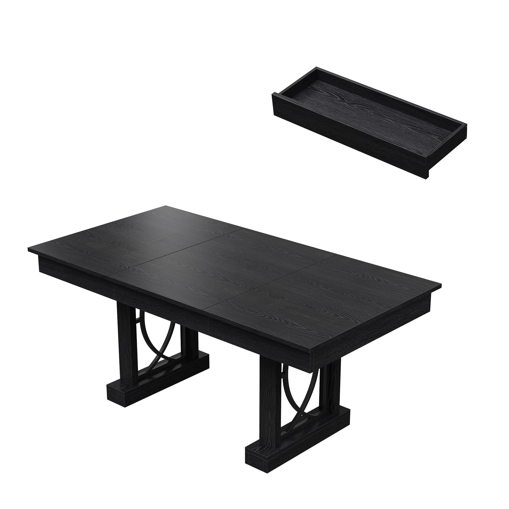 GarveeLife 71 Inch Dining Table for 6 to 8 with 2 Drawers Large Wooden ...