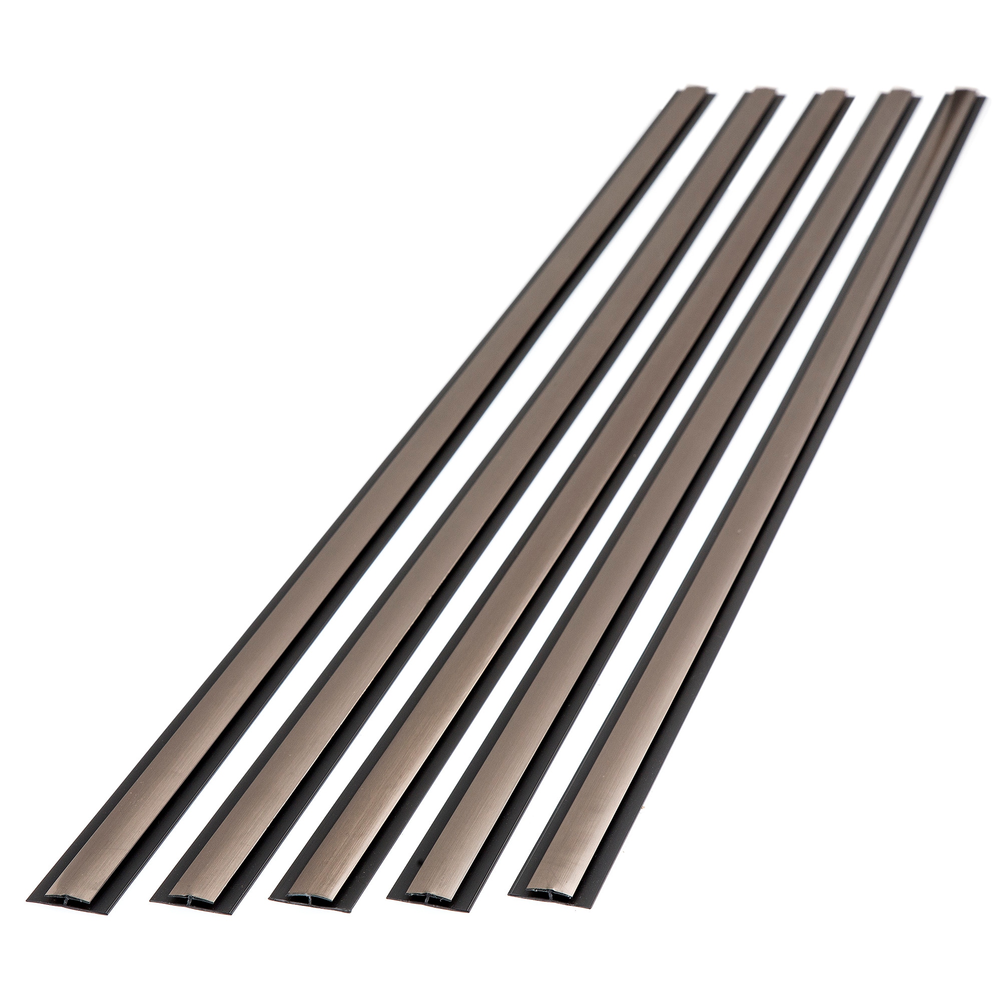 Fasade 14829 Divider Trim 0.25-in W x 47-in L Brushed Nickel PVC T-shape Tile Edge Trim