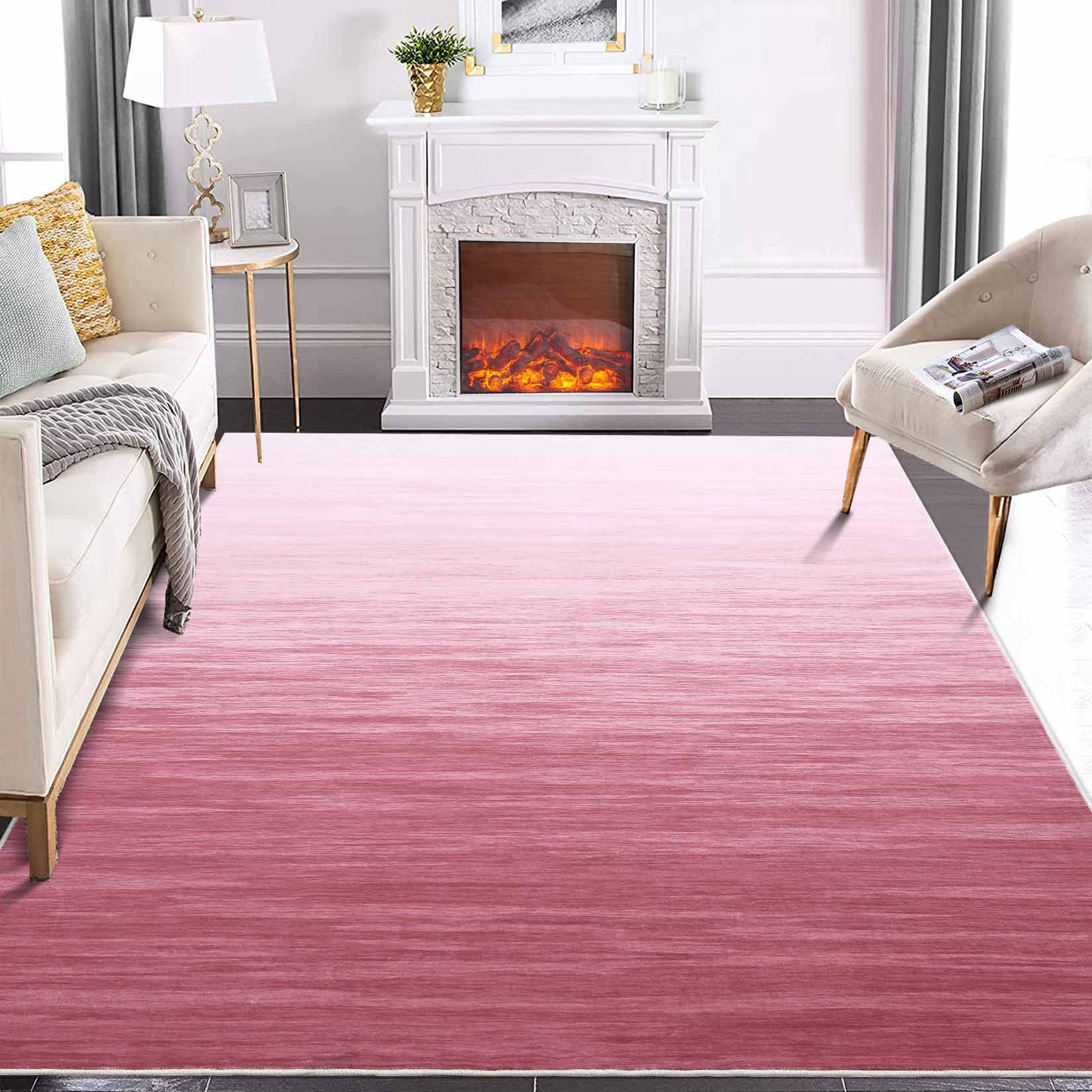Garvee YXY-LO-PHO-11SW8DTY 10 x 13 (ft) Loomed Polyester Pink Rectangular Indoor Ombre Mid-Century Modern Machine washable Area rug