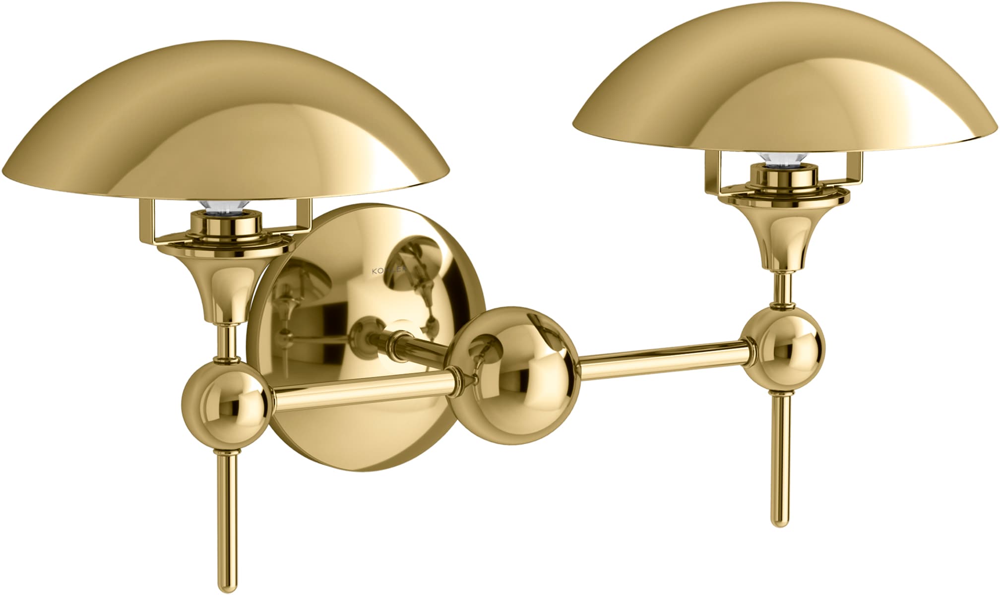 KOHLER 27945-SC02-2PL Vorleigh 21.63-in W 2 -Light Polished Brass Transitional Wall Sconce