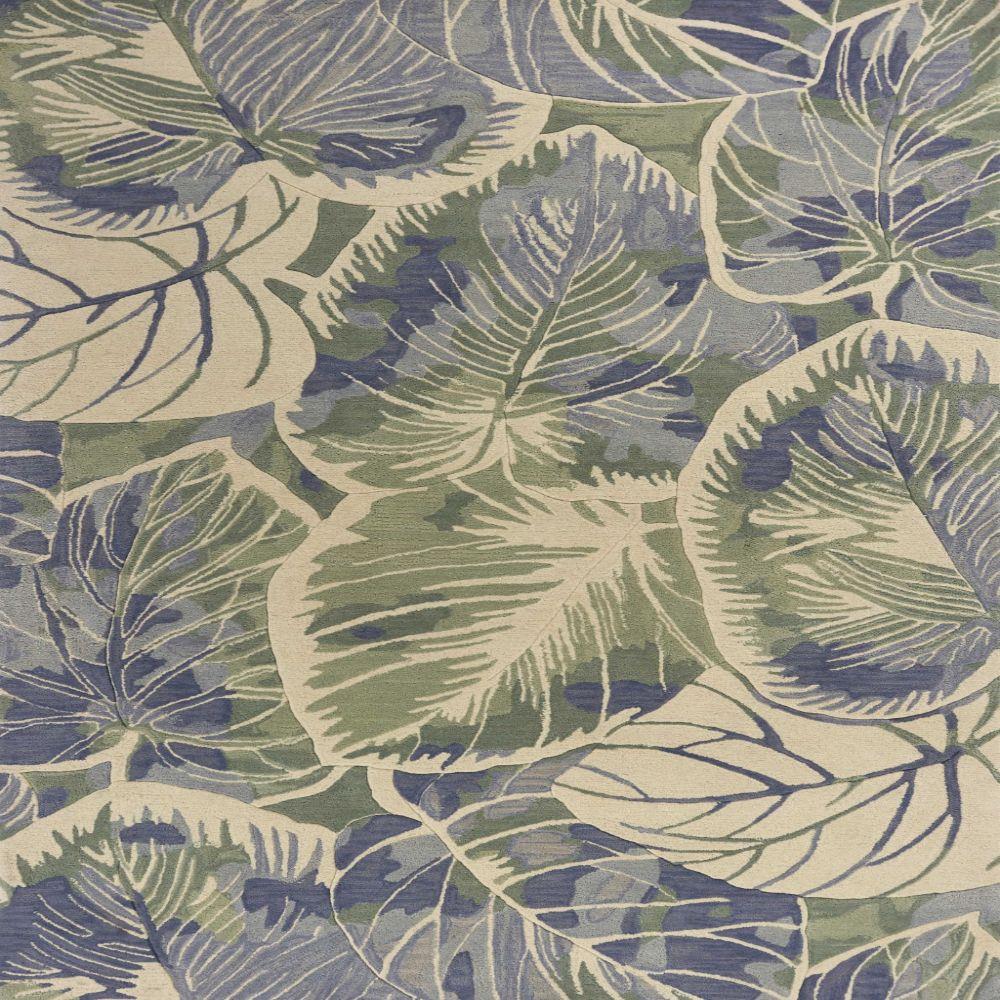 HomeRoots 350426 Bernadette 8 X 11 (ft) Wool Blue Green Indoor Floral/Botanical Area Rug