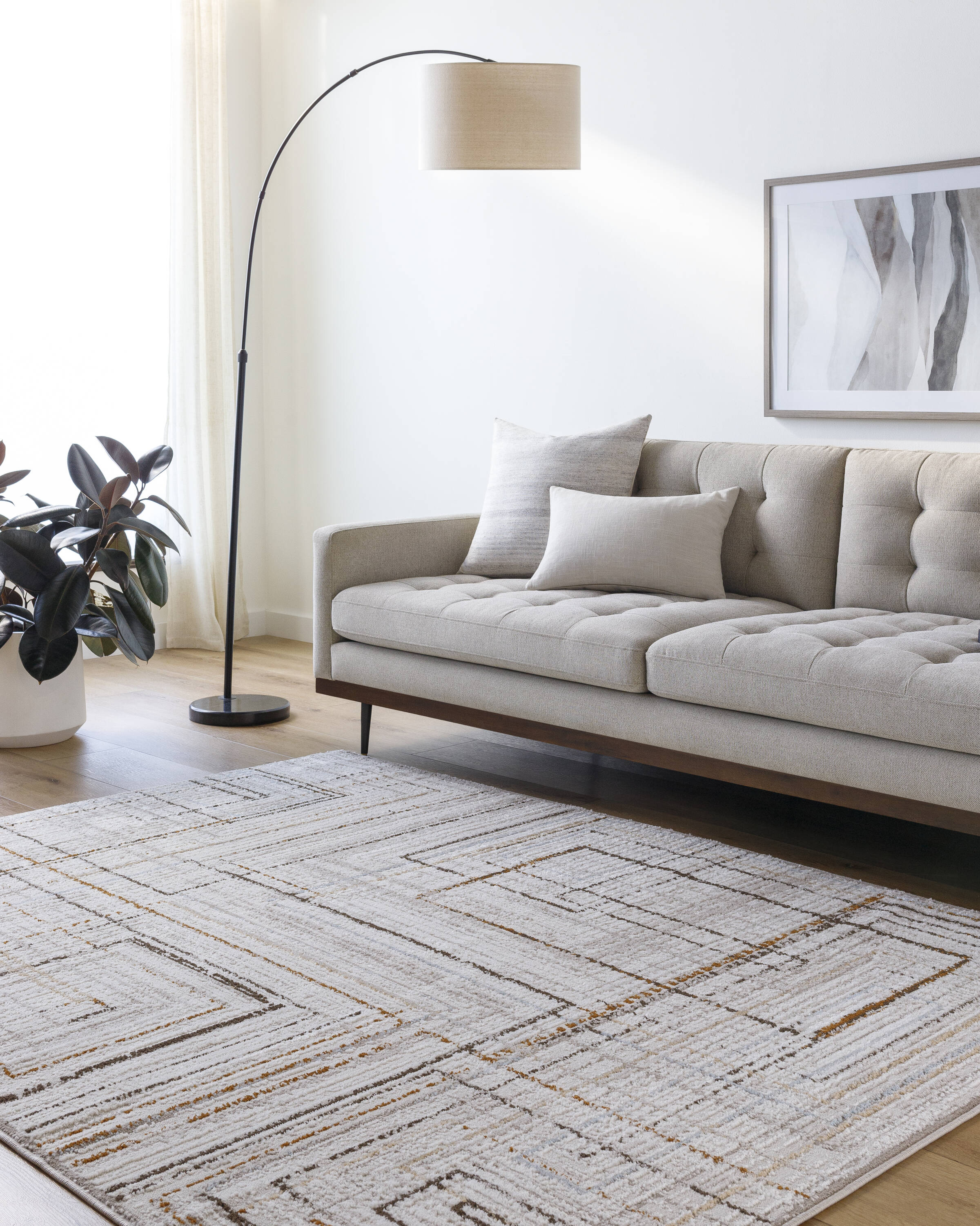 Livabliss MDD2323-537 Mood 5 x 7 (ft) Polyester/Polypropylene Brown Rectangular Indoor Rustic Area rug