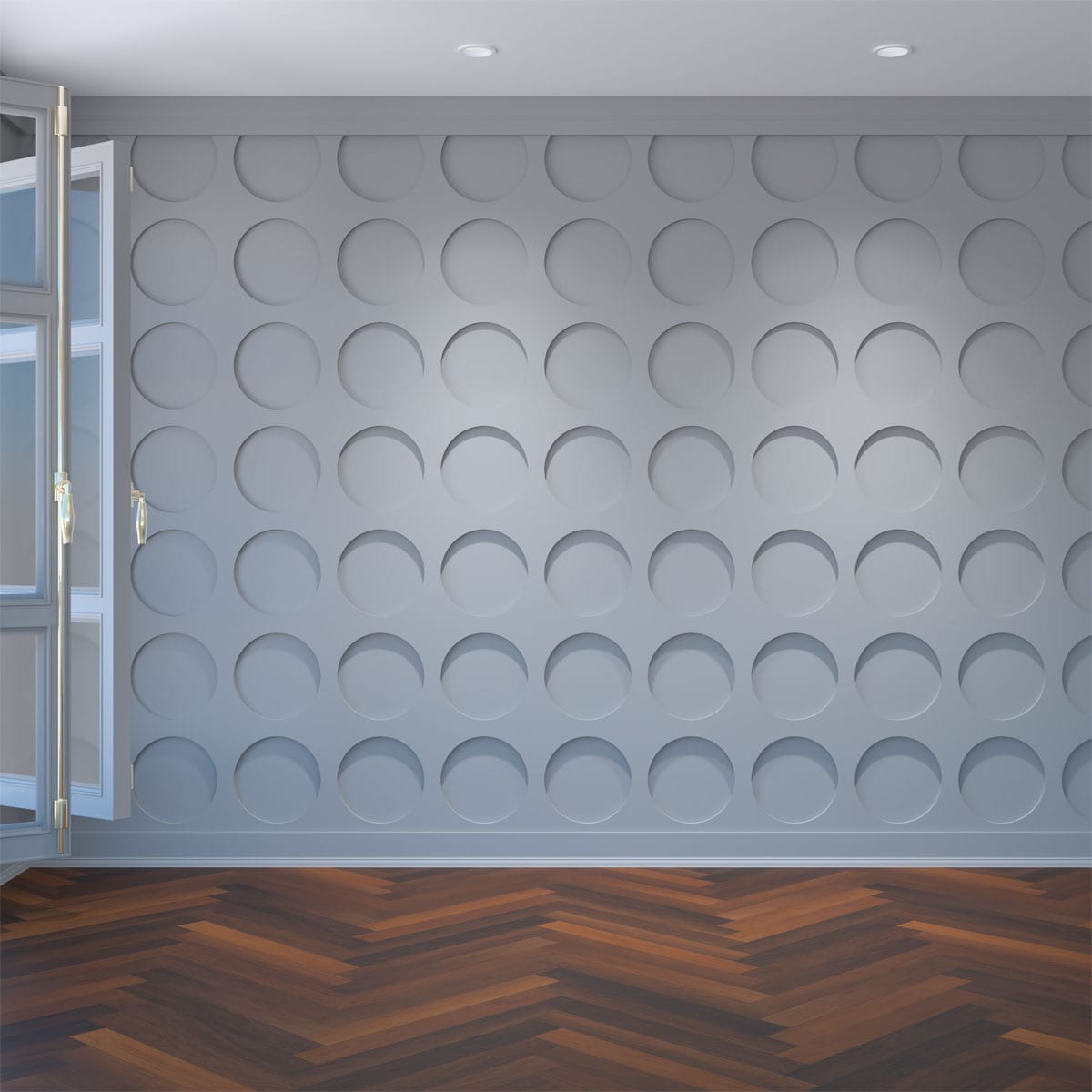 Ekena Millwork WALP24X24WEM 23-3/8-in x 23-3/8-in Smooth Paintable/Stainable White PVC Fretwork Wall Panel ( 3.79 )