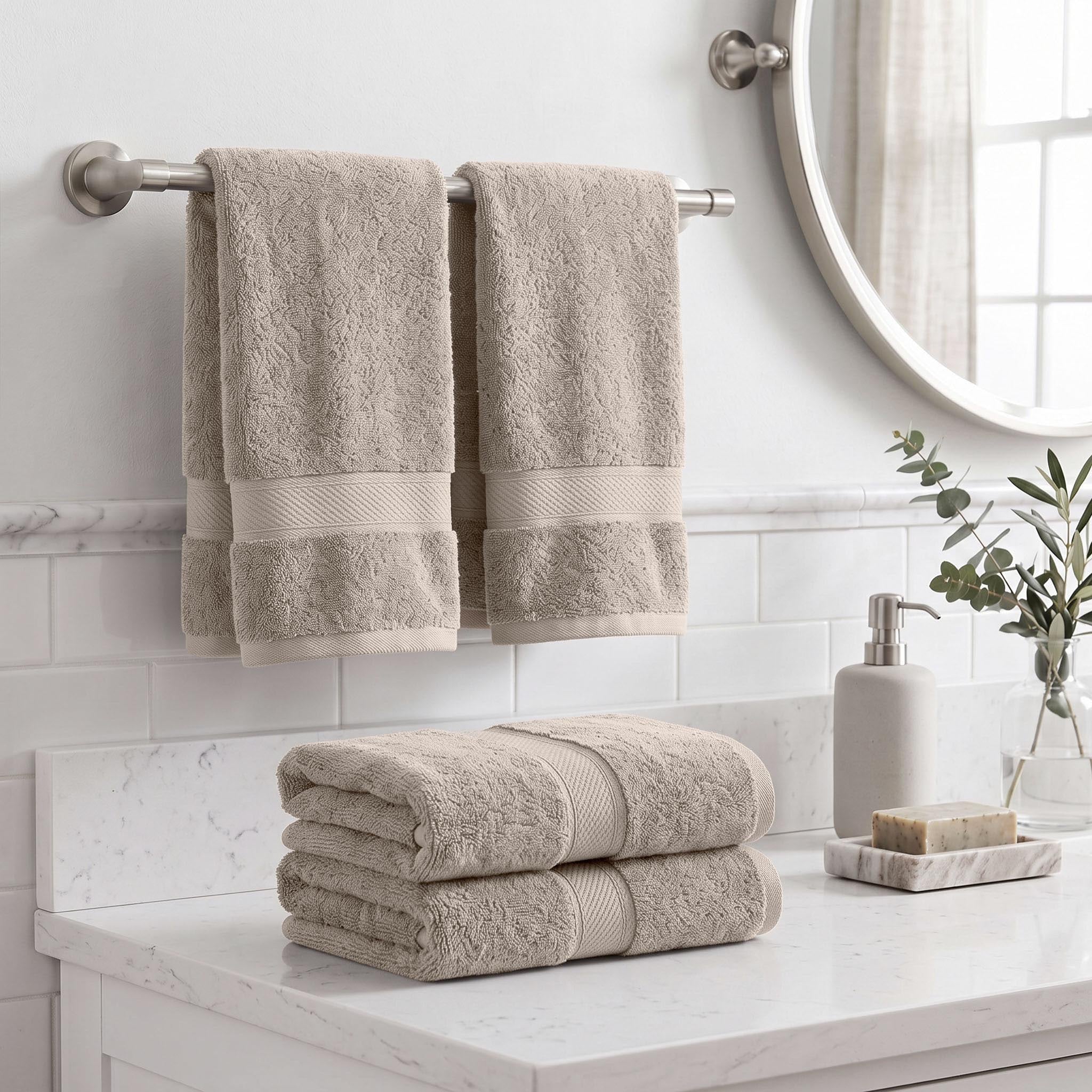 Superior 4 -Piece Stone Egyptian cotton Hand towel Madeline Towels
