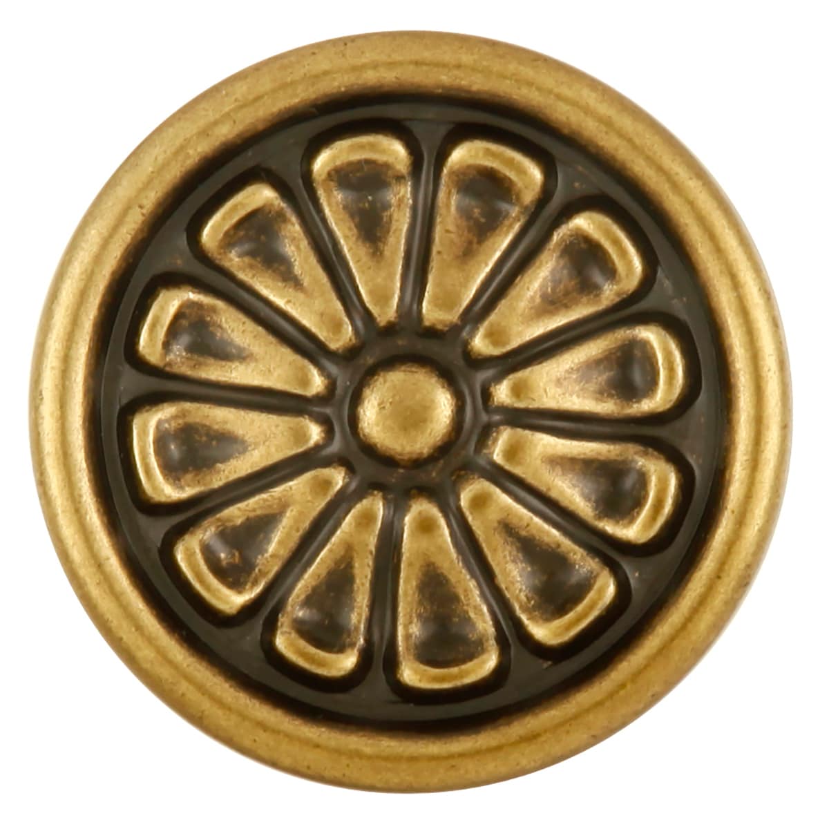 Polished Brass Traditional Round Mushroom Knob with Mounting Hardware