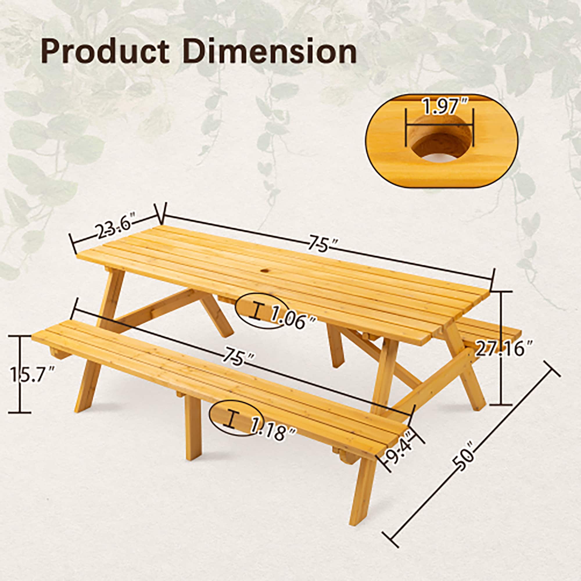 CASAINC CA-2BCWSBL Picnic-Tables - View #4